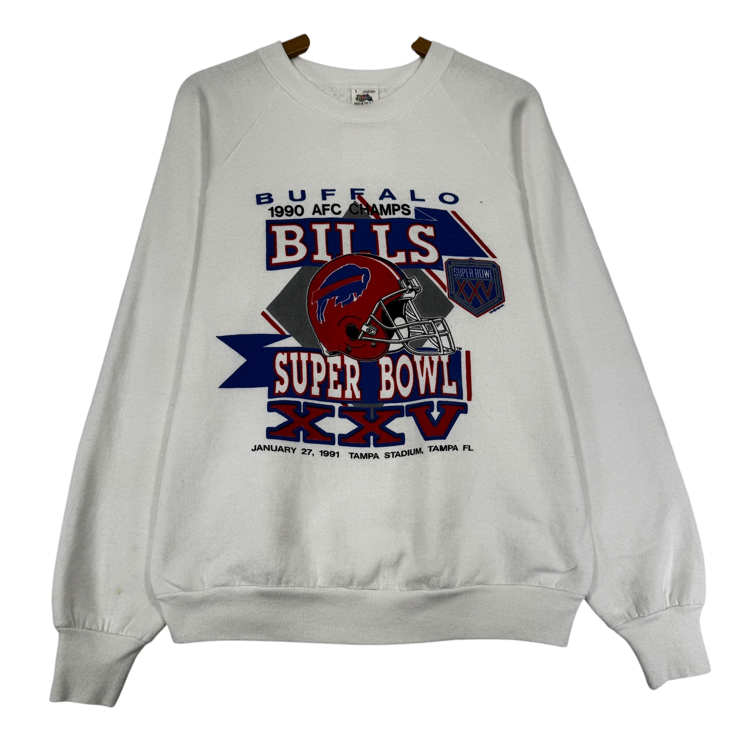 Vintage Buffalo Bills 1990 AFC Champions Crewneck Sweatshirt Medium