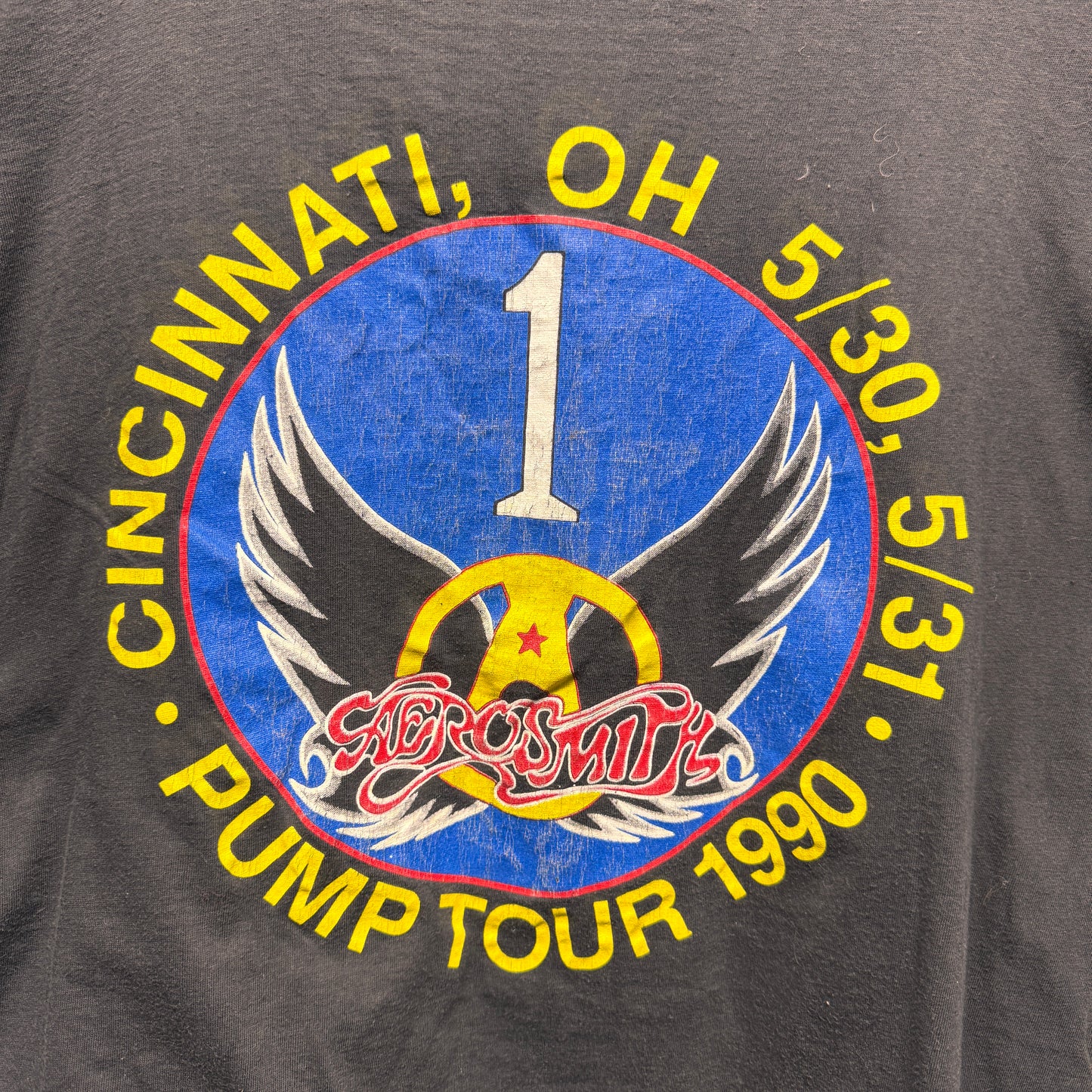 Vintage Aerosmith 1990 Thrashed Tour Shirt Large