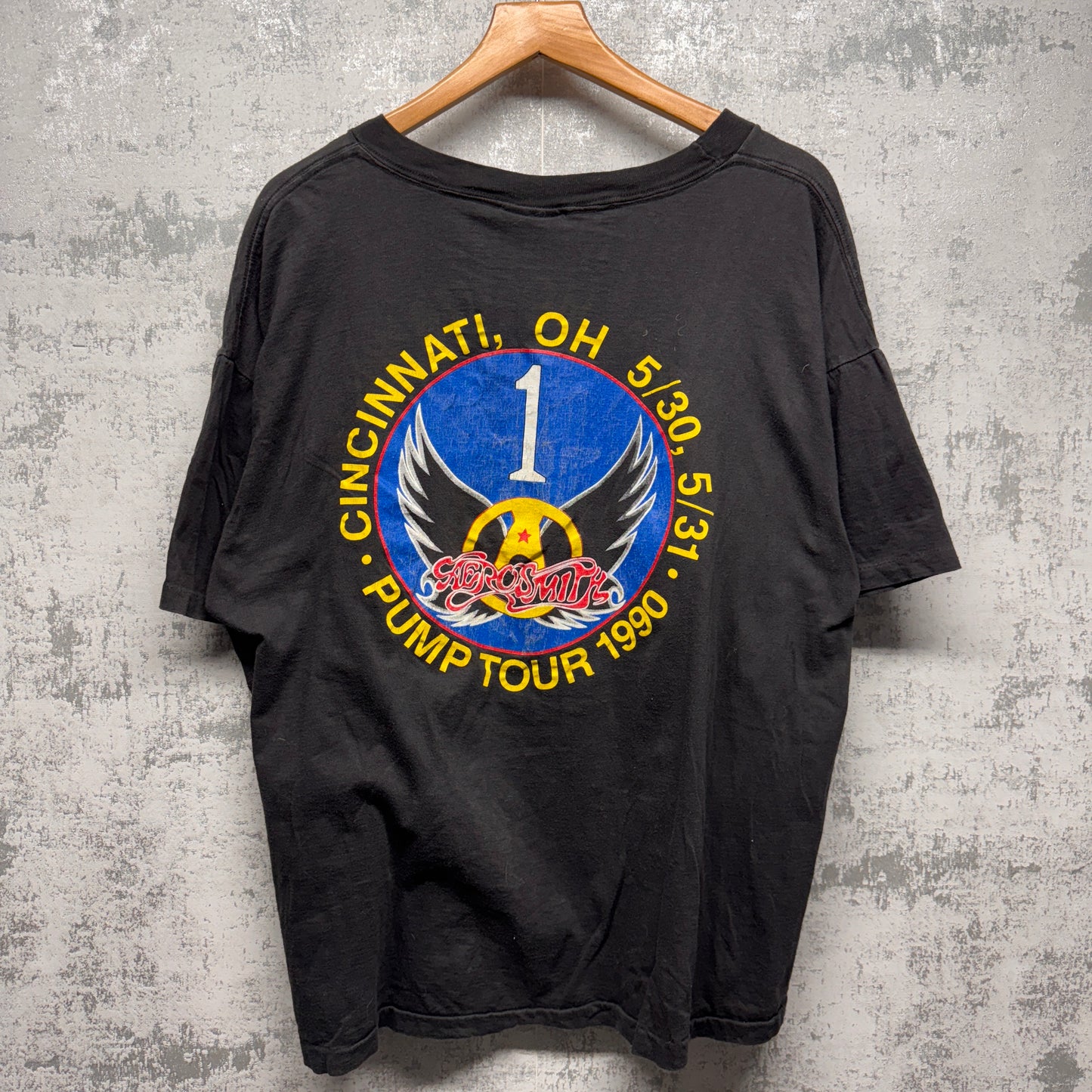 Vintage Aerosmith 1990 Thrashed Tour Shirt Large