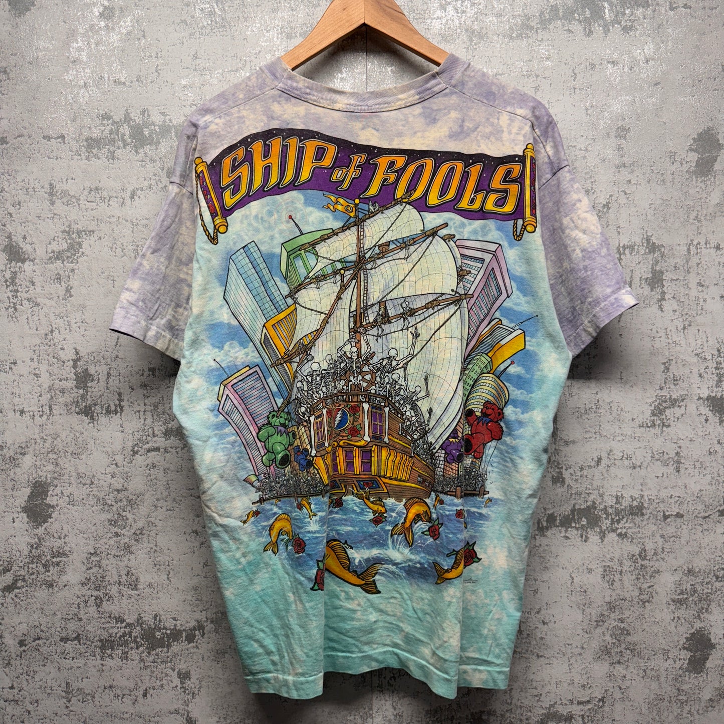 Vintage Grateful Dead Ship of Fools Tie Dye Shirt XL