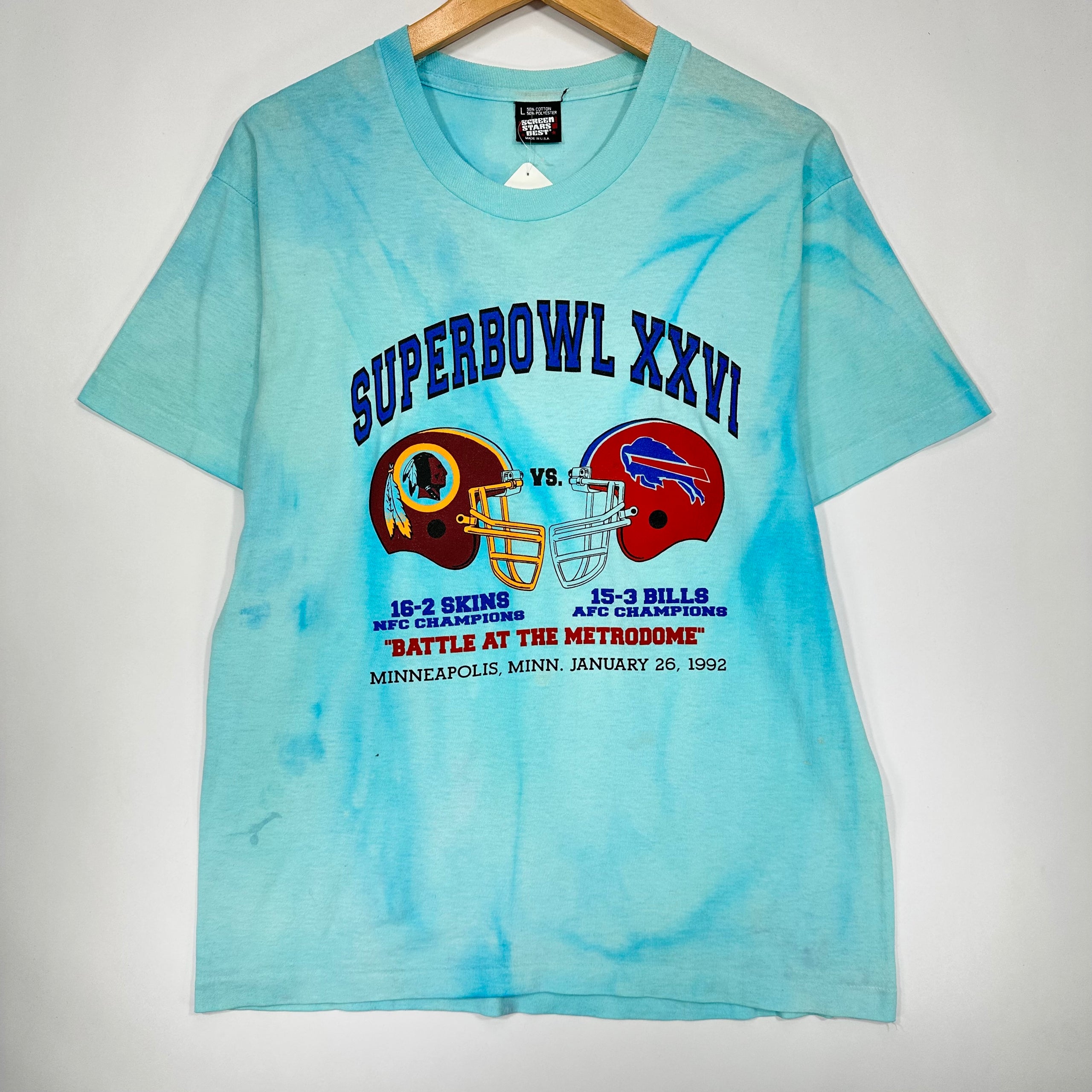 Vintage Buffalo Bills Overdyed 1992 Super Bowl Shirt Large