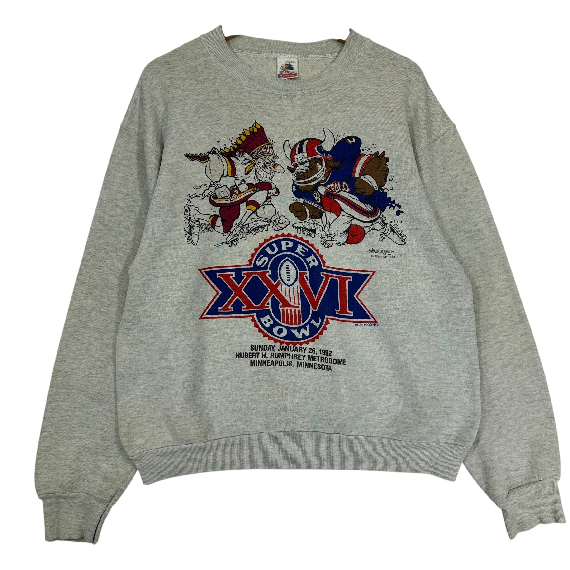 Vintage Buffalo Bills Washington Redskins 1992 Super Bowl Crewneck Sweatshirt Small