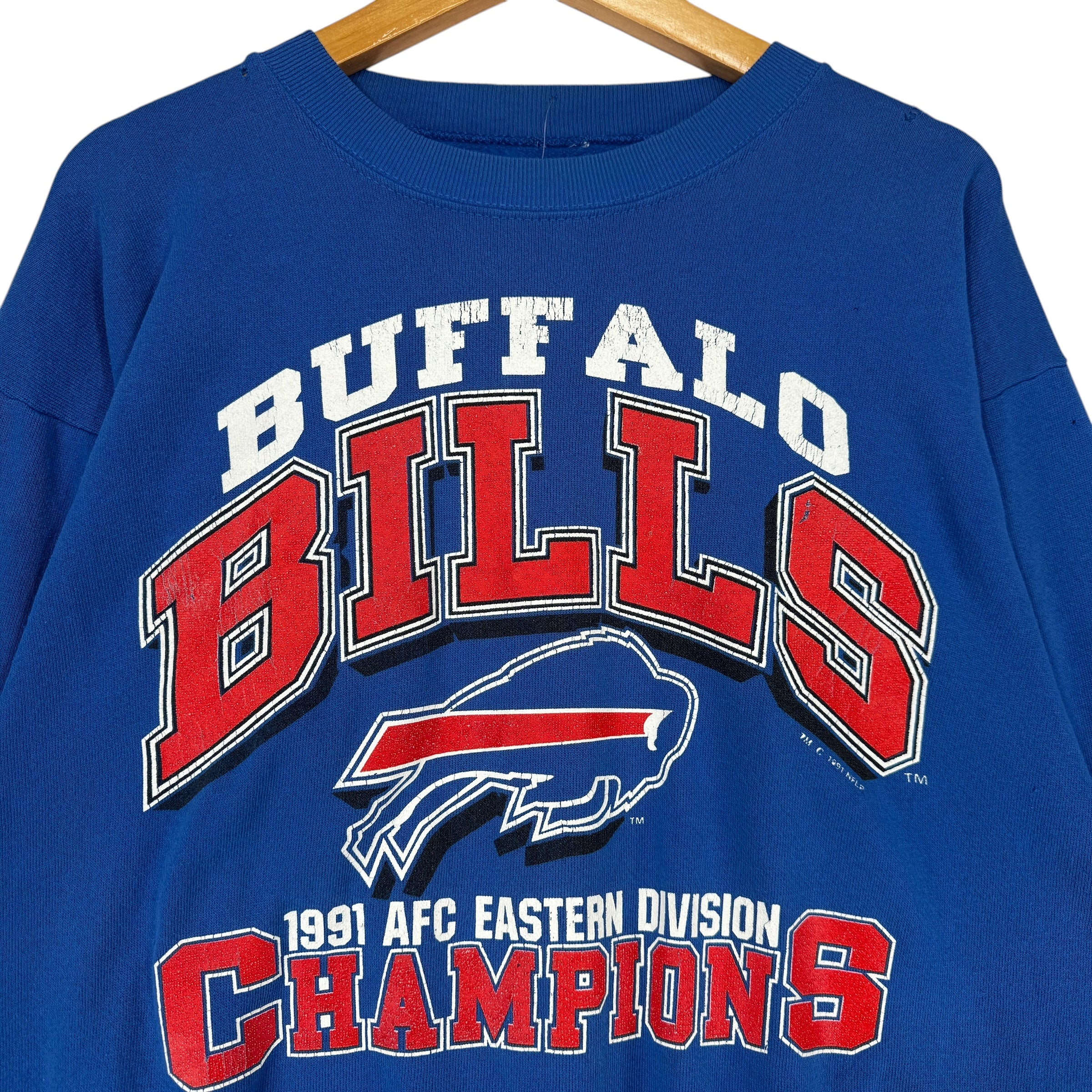 Vintage Buffalo Bills 1991 AFC East Champions Crewneck Sweatshirt Large