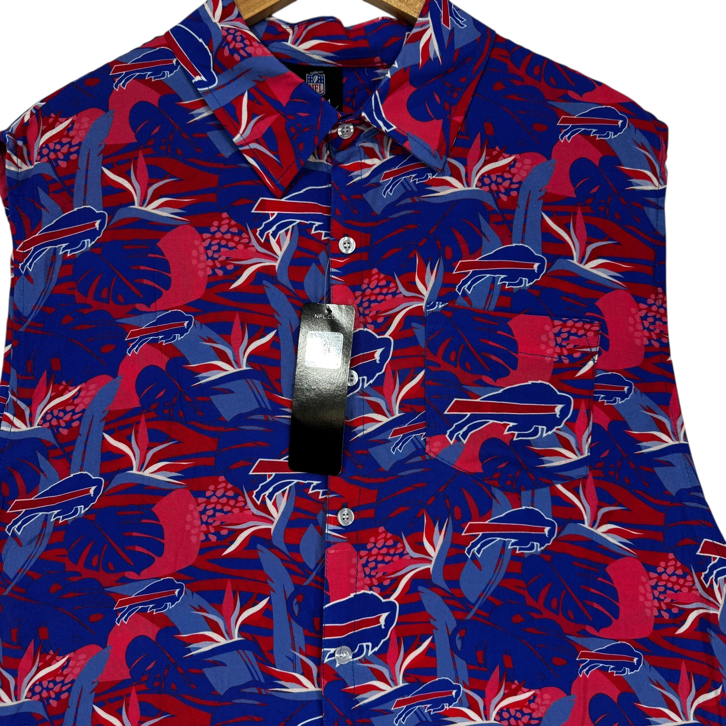 Buffalo Bills Deadstock Cut-Off Hawaiian Shirt Large