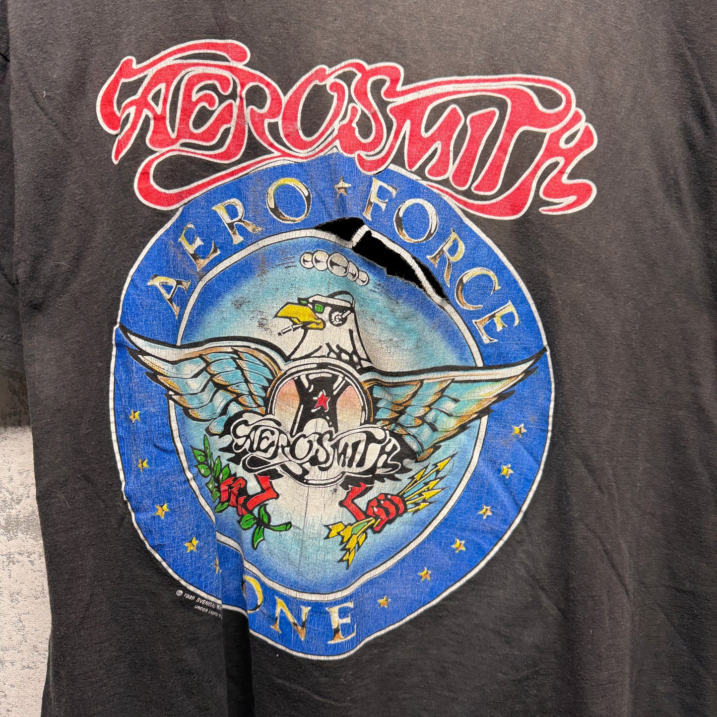 Vintage Aerosmith 1990 Thrashed Tour Shirt Large