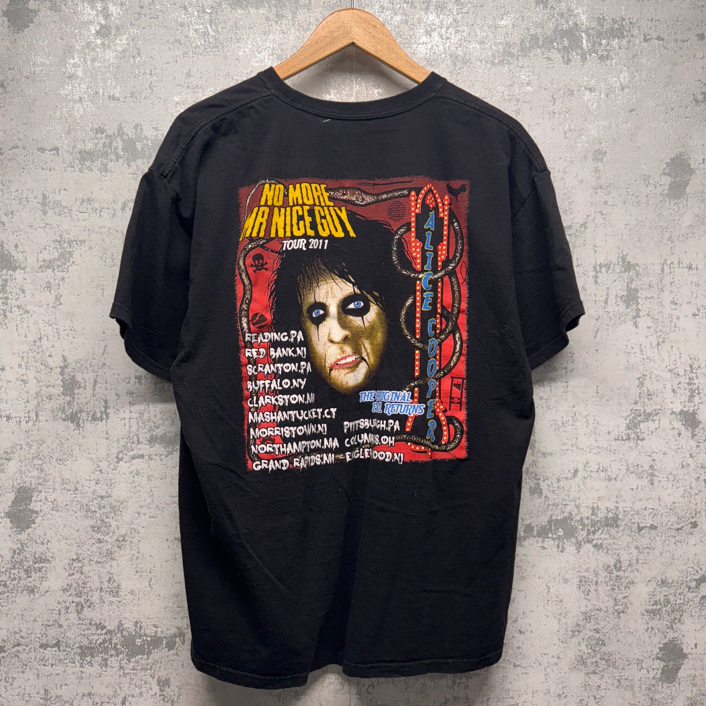 Alice Cooper No More Mr. Nice Guy 2011 Tour Shirt XL