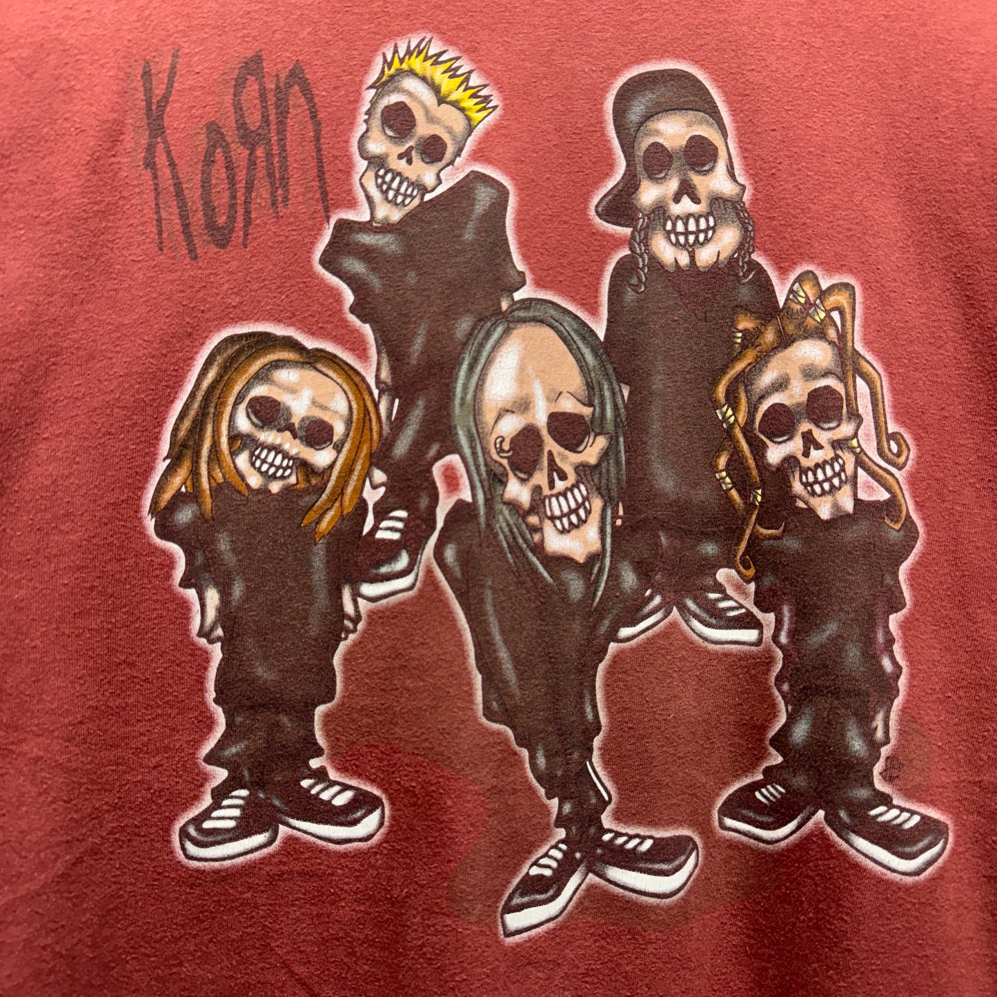Vintage Korn Follow The Leader Cartoon Skeleton Shirt XL