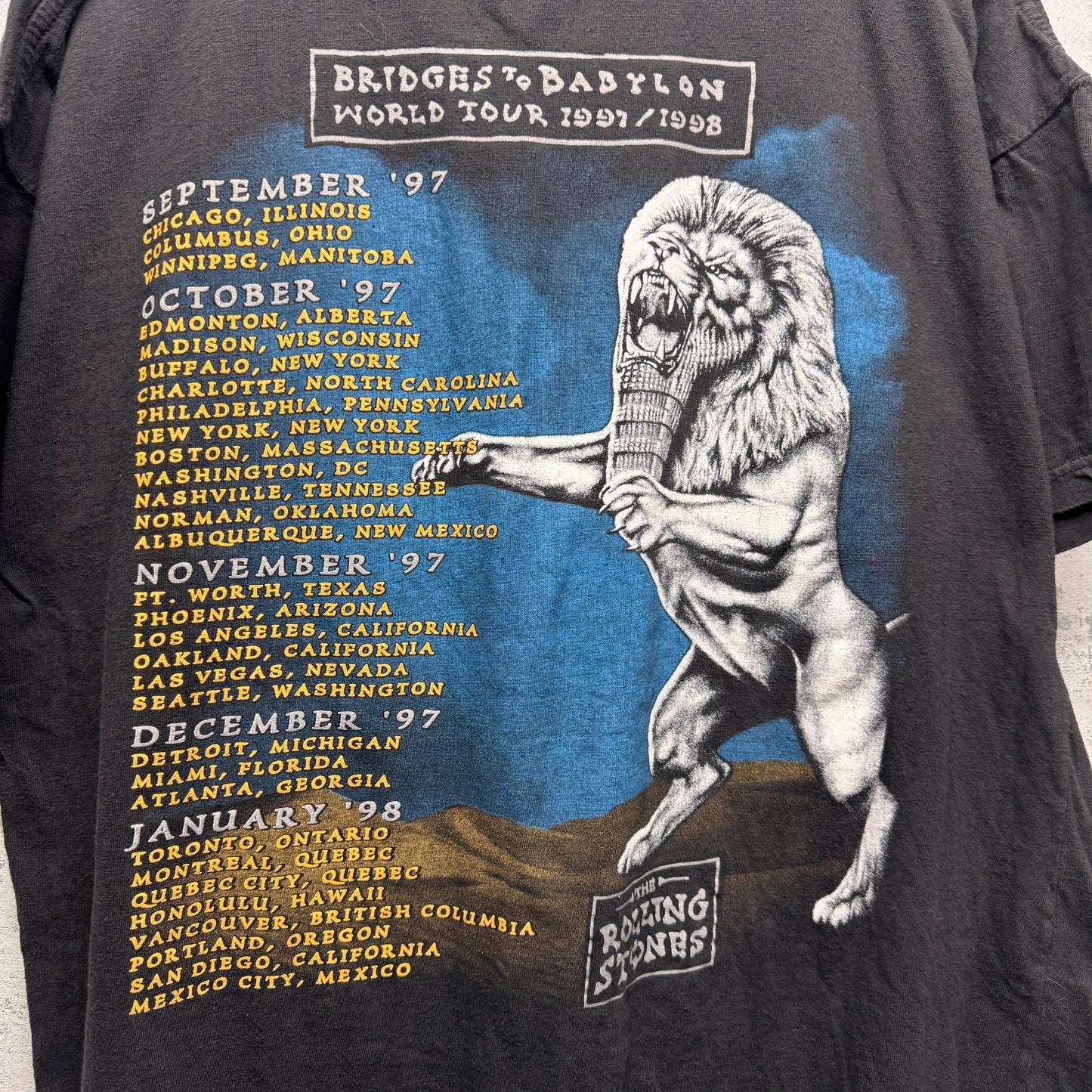 Vintage Rolling Stones Bridges to Babylon 1997-98 Tour Shirt XL