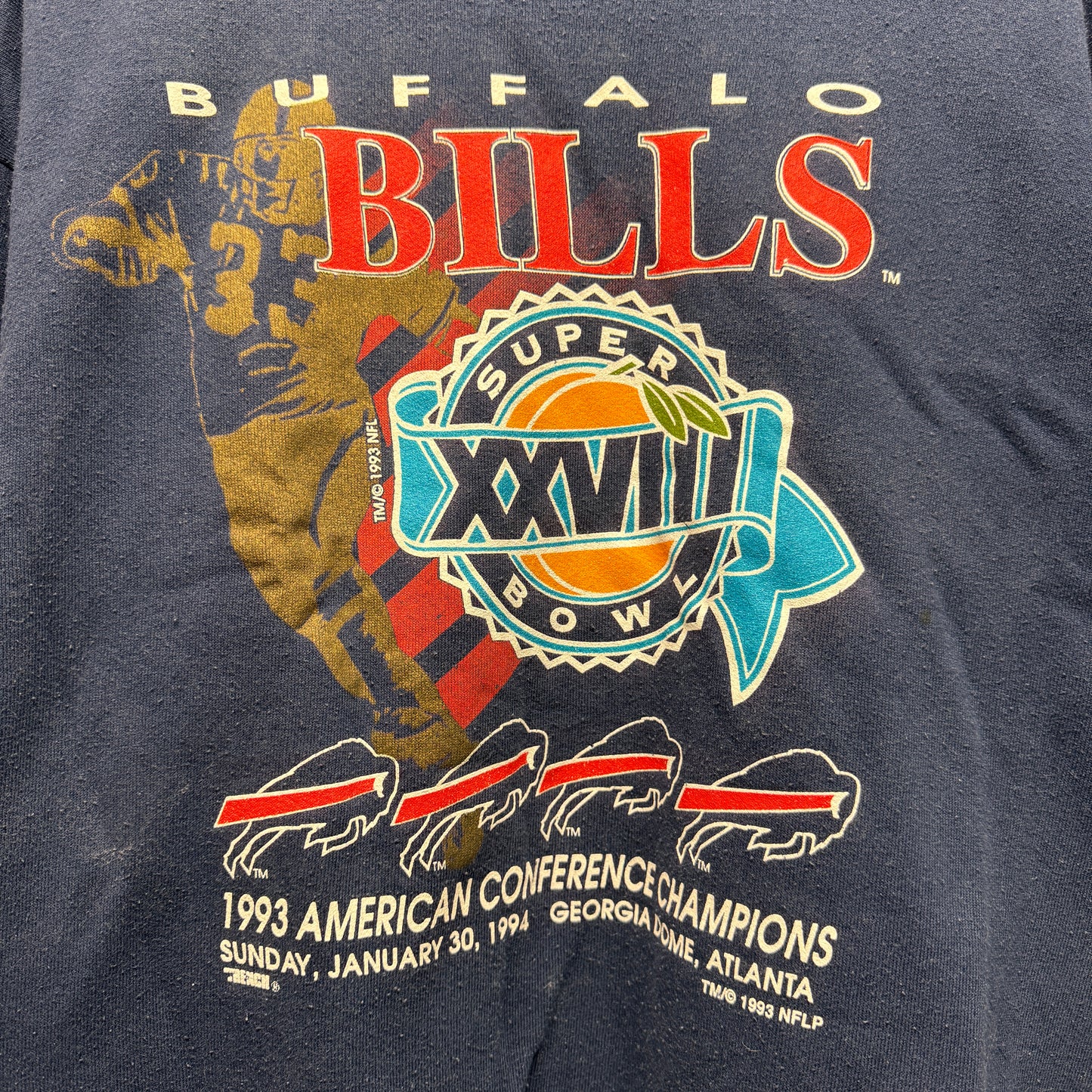 Vintage Buffalo Bills 1993 AFC Champions Crewneck Sweatshirt XL