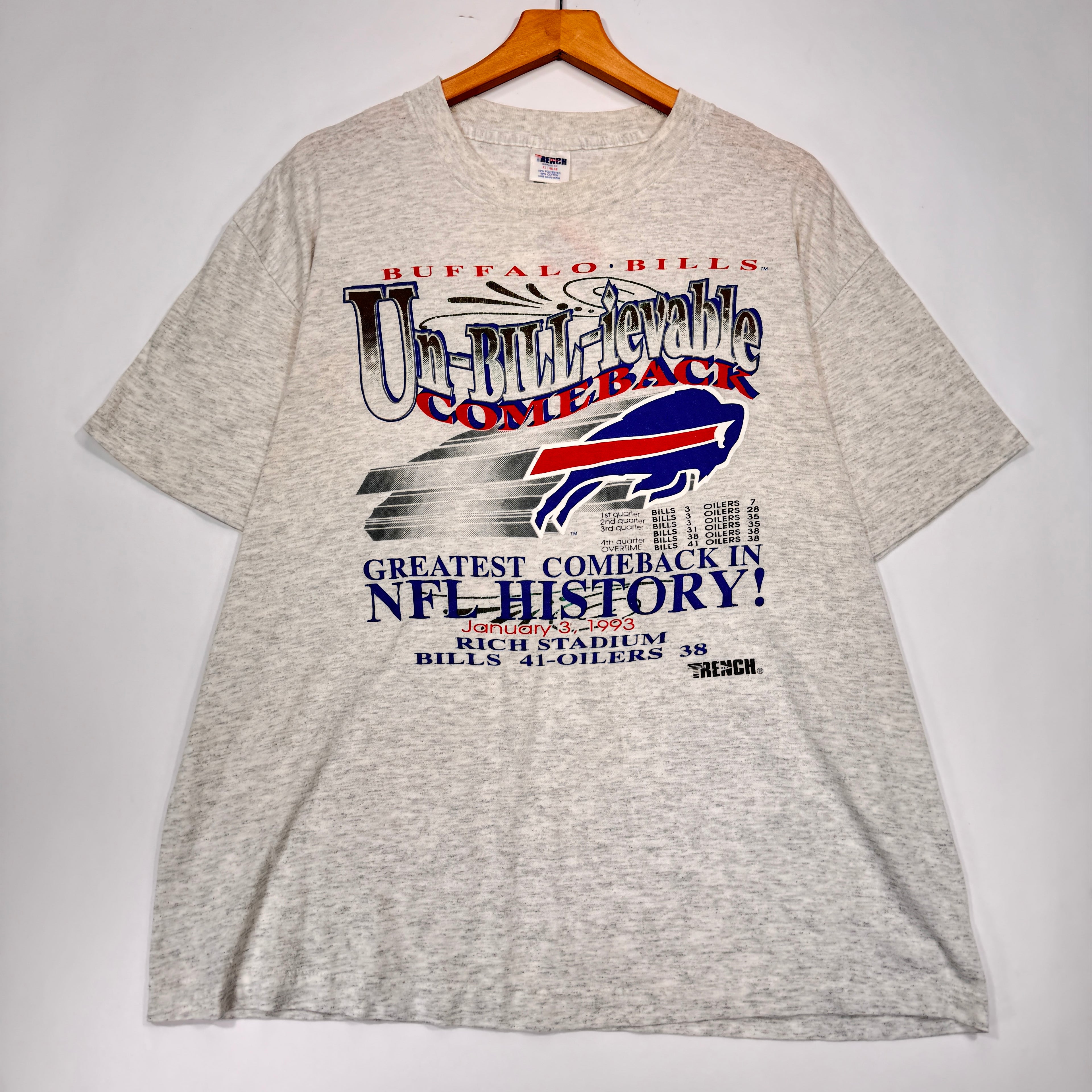 Vintage Buffalo Bills 1993 Greatest Comeback Shirt XL