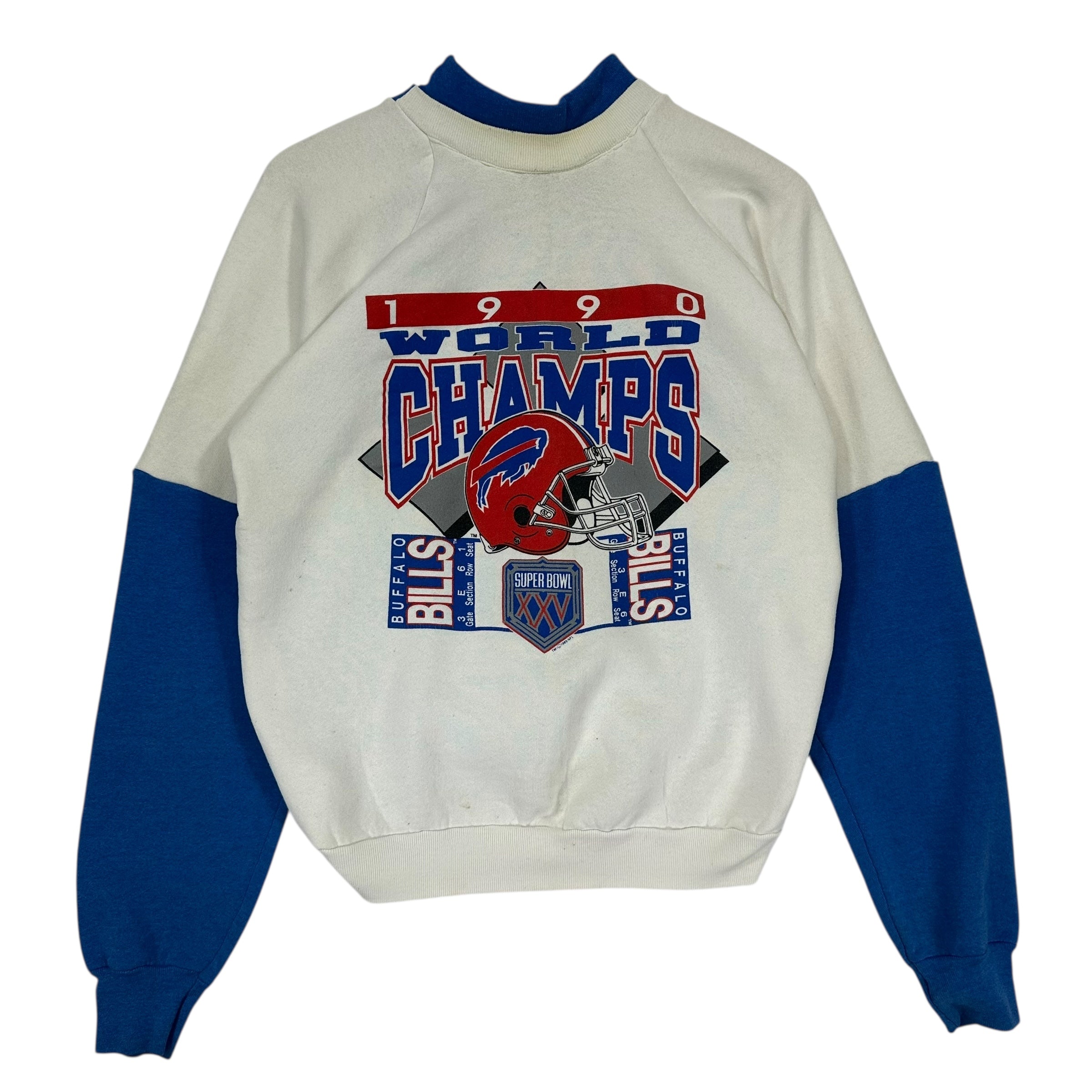 Vintage Buffalo Bills Reworked Double Sided Turtleneck Sweatshirt Women’s Medium