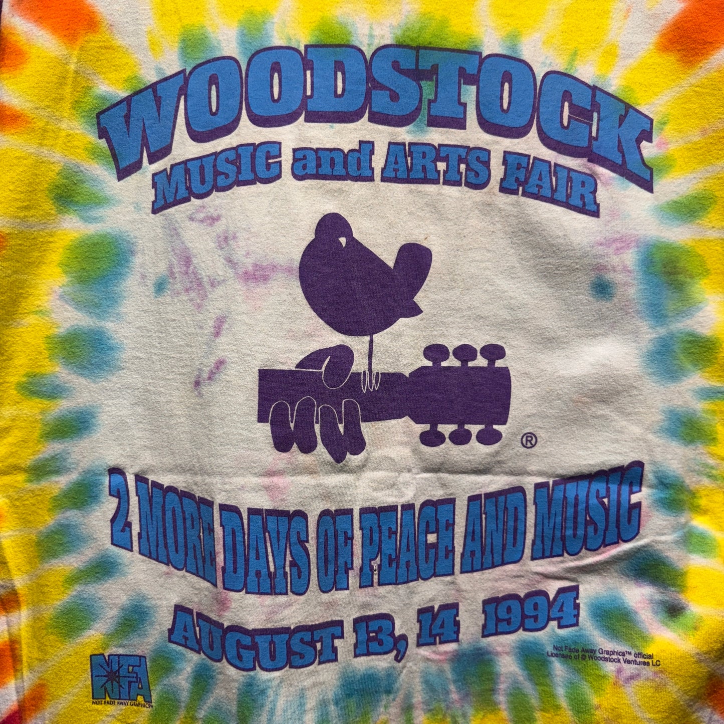 Vintage 1994 Woodstock Tie Dye Shirt XL