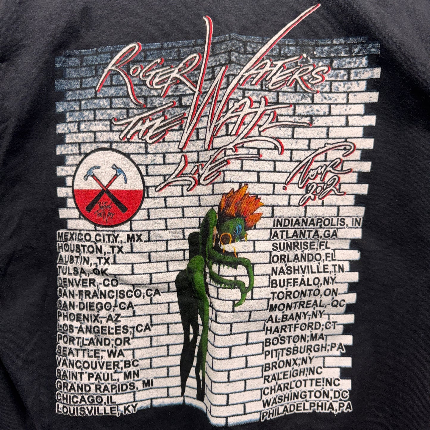 Vintage Roger Waters The Wall 2002 Tour Shirt Large