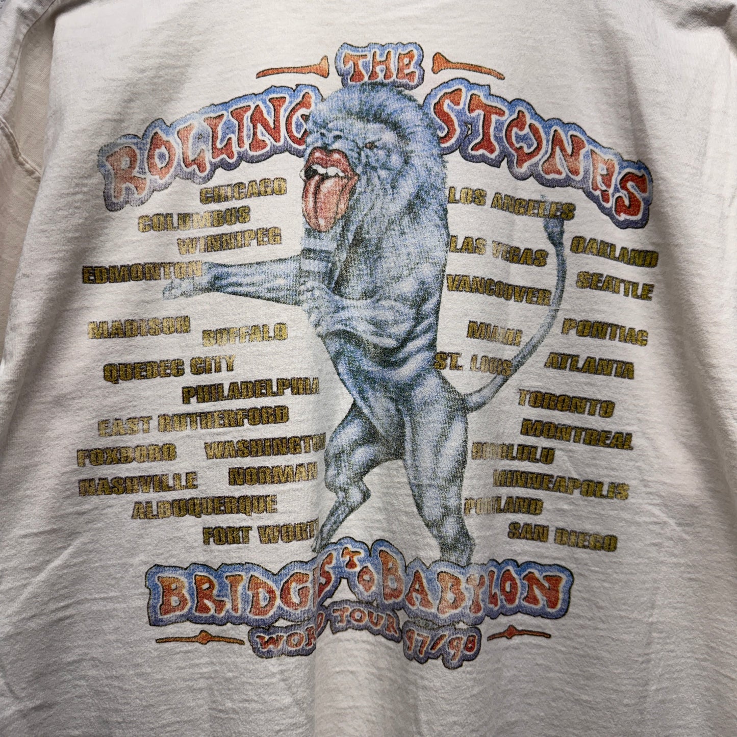 Vintage Rolling Stones Bridges to Babylon 1997-98 Tour Shirt XL