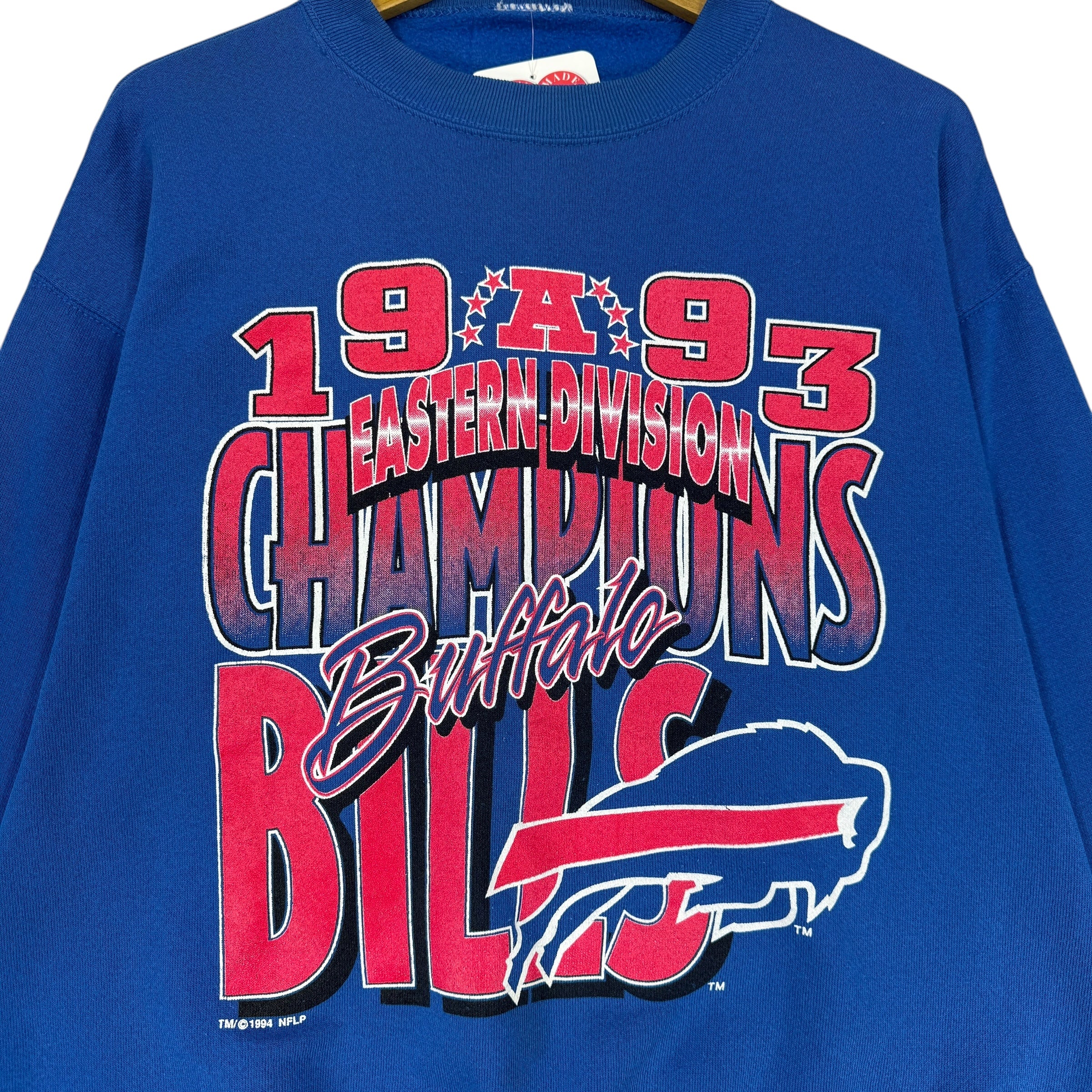 Vintage Buffalo Bills 1993 AFC East Champions Crewneck Sweatshirt Large
