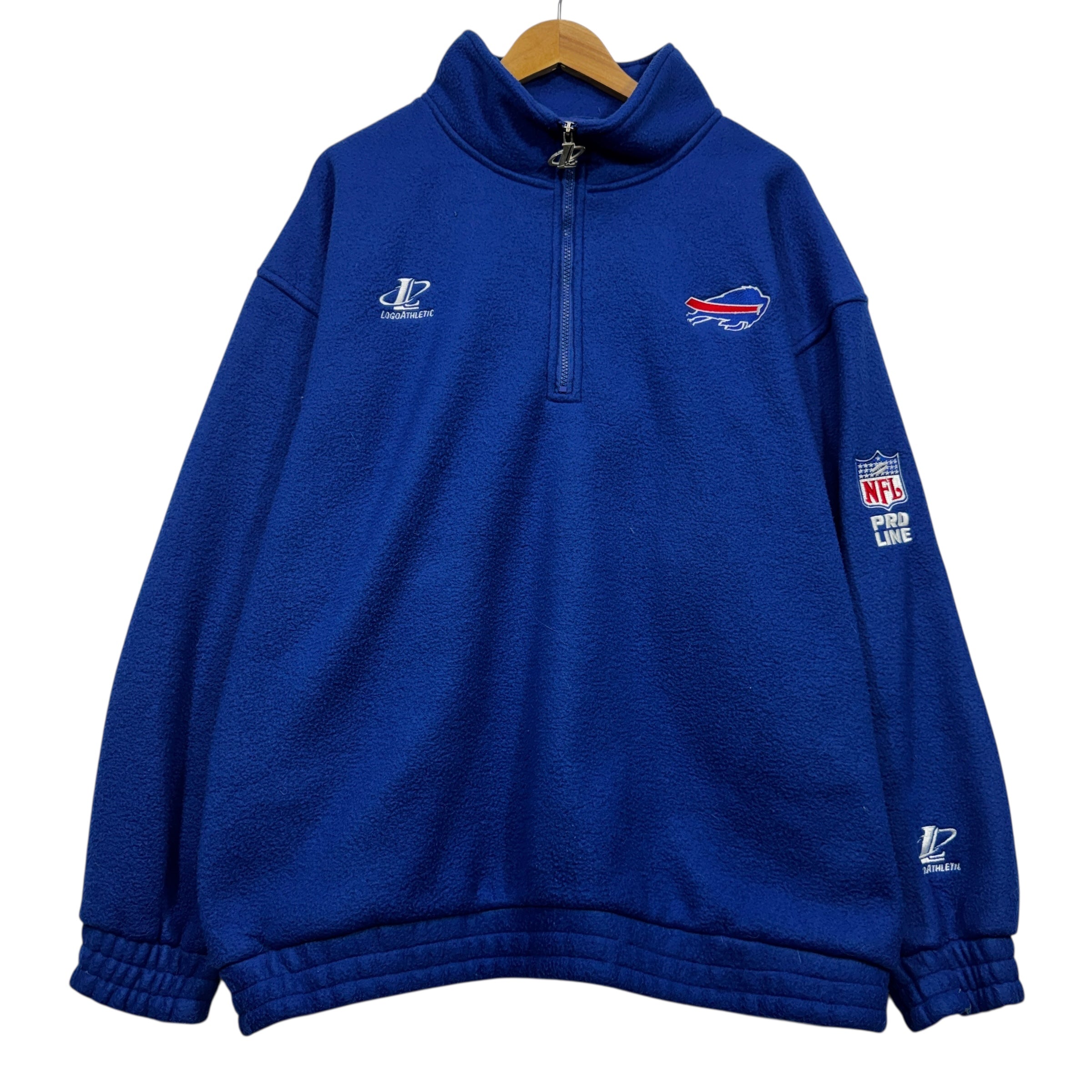 Vintage Buffalo Bills 1/4 Zip Fleece Pullover Sweatshirt XL