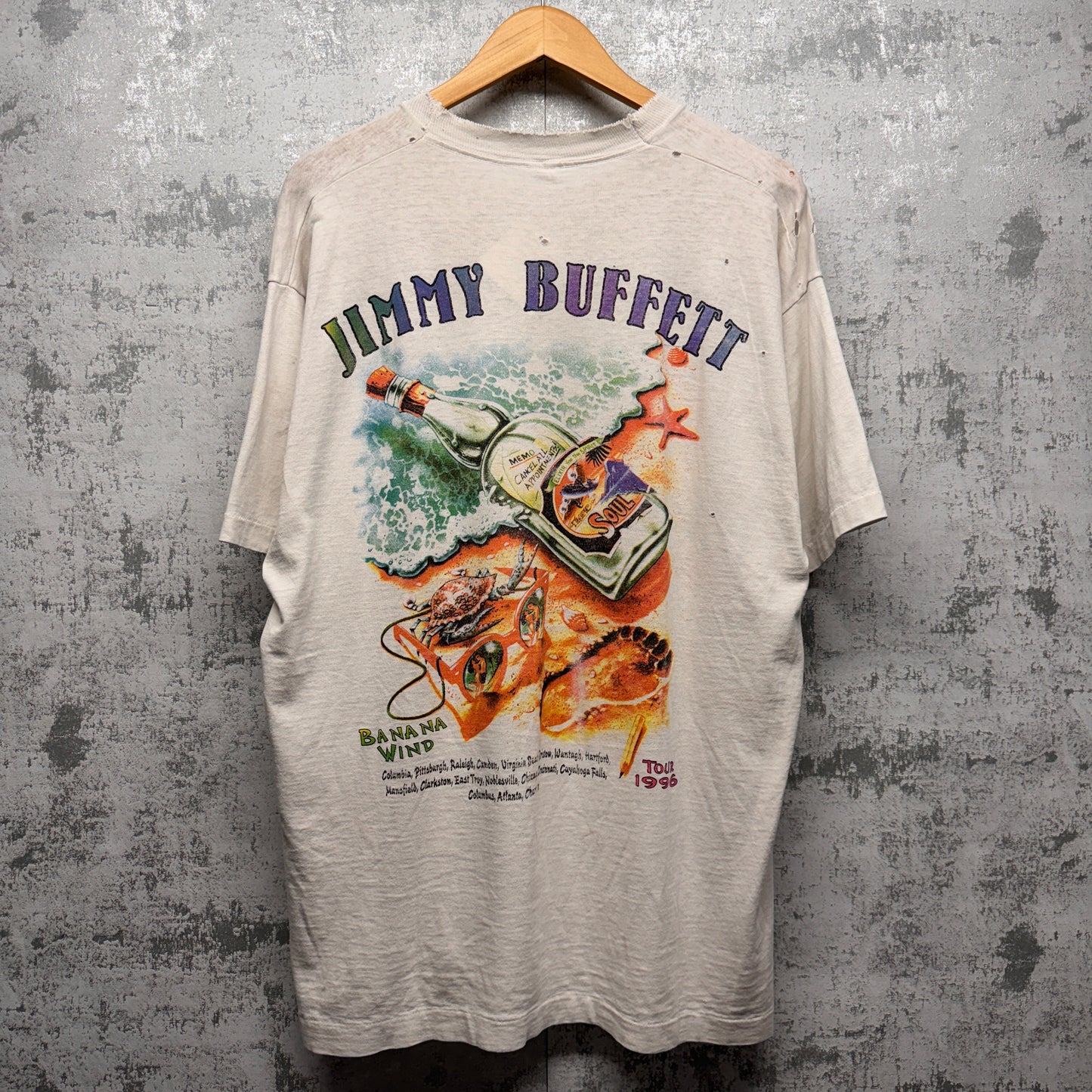 Vintage Jimmy Buffet 1996 Tour Thrashed Shirt XXL