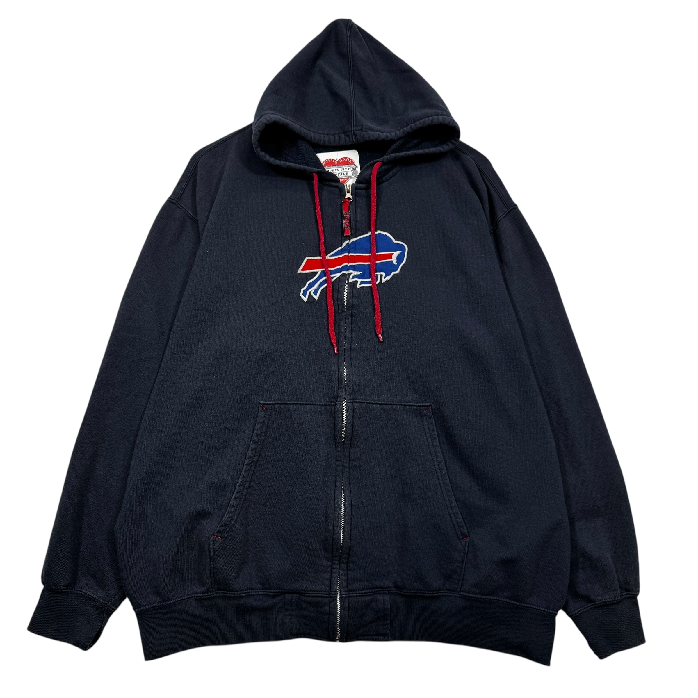 Vintage Buffalo Bills Zip Up Hoodie Sweatshirt XL
