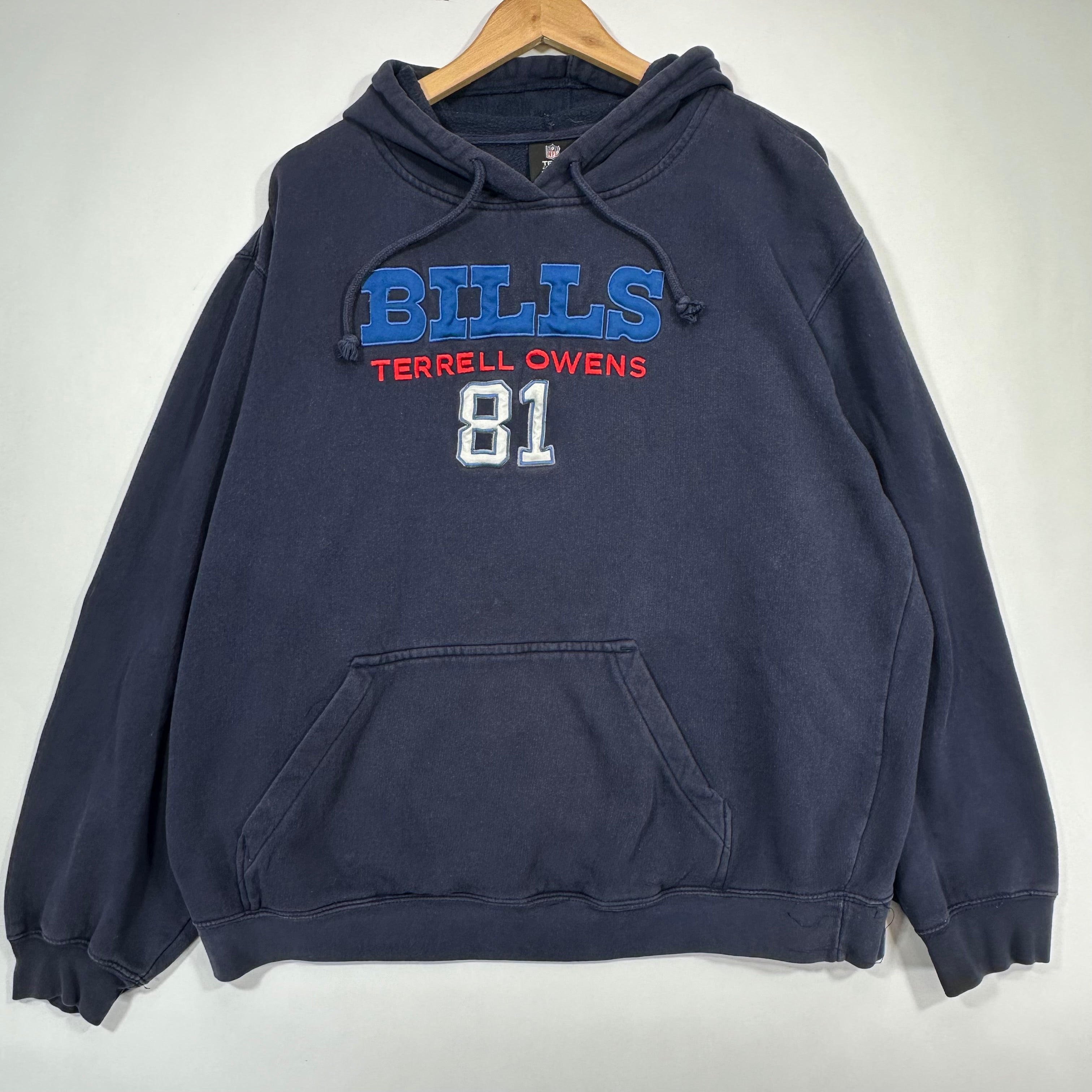 Vintage Buffalo Bills Terrell Owens Embroidered Hoodie Sweatshirt XL