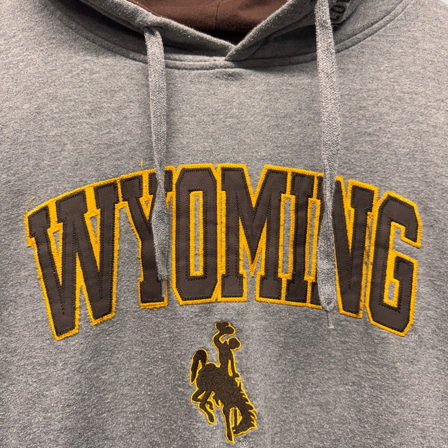 Vintage Wyoming Cowboys Hoodie Sweatshirt XL