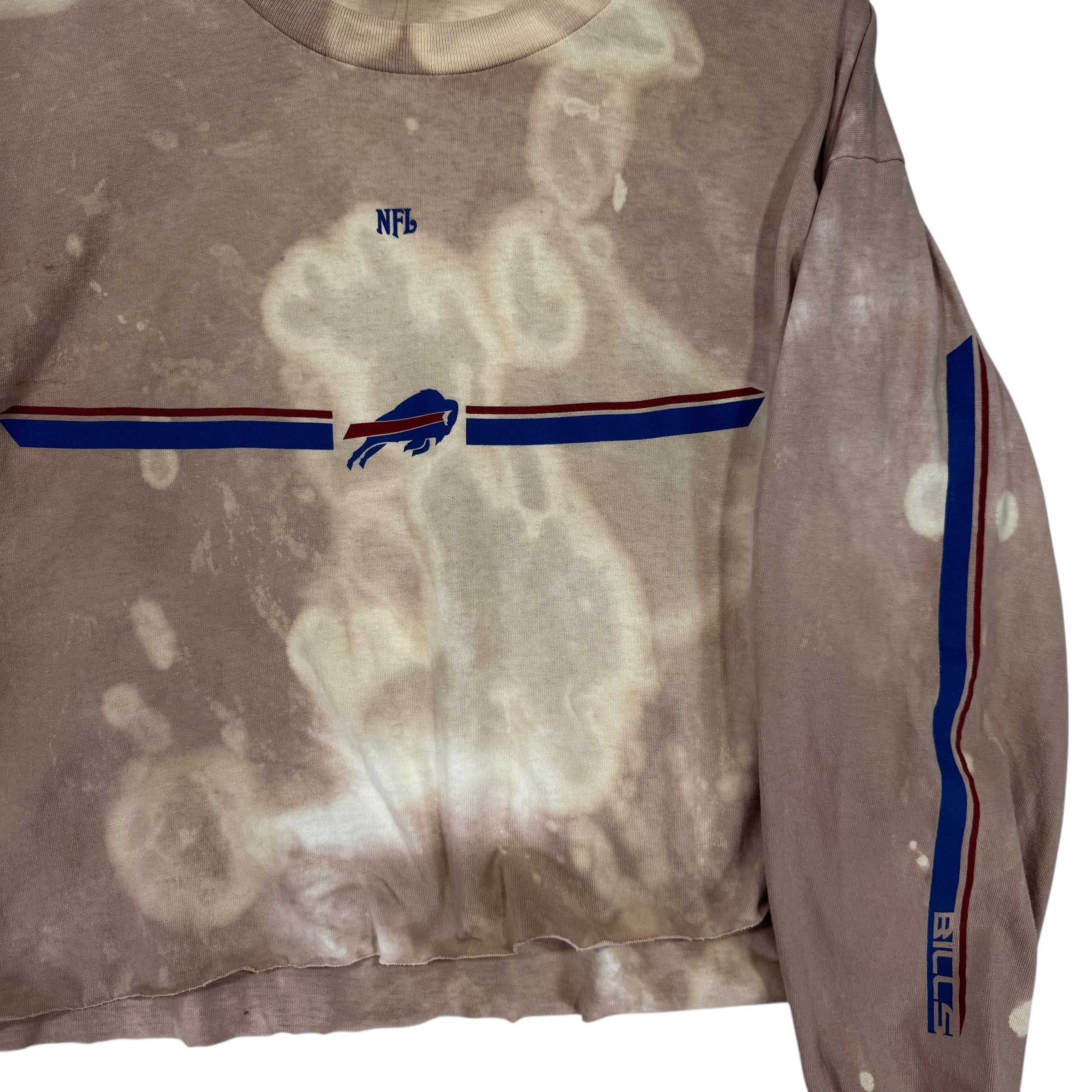 Vintage Buffalo Bills Cropped Long Sleeve Shirt Large