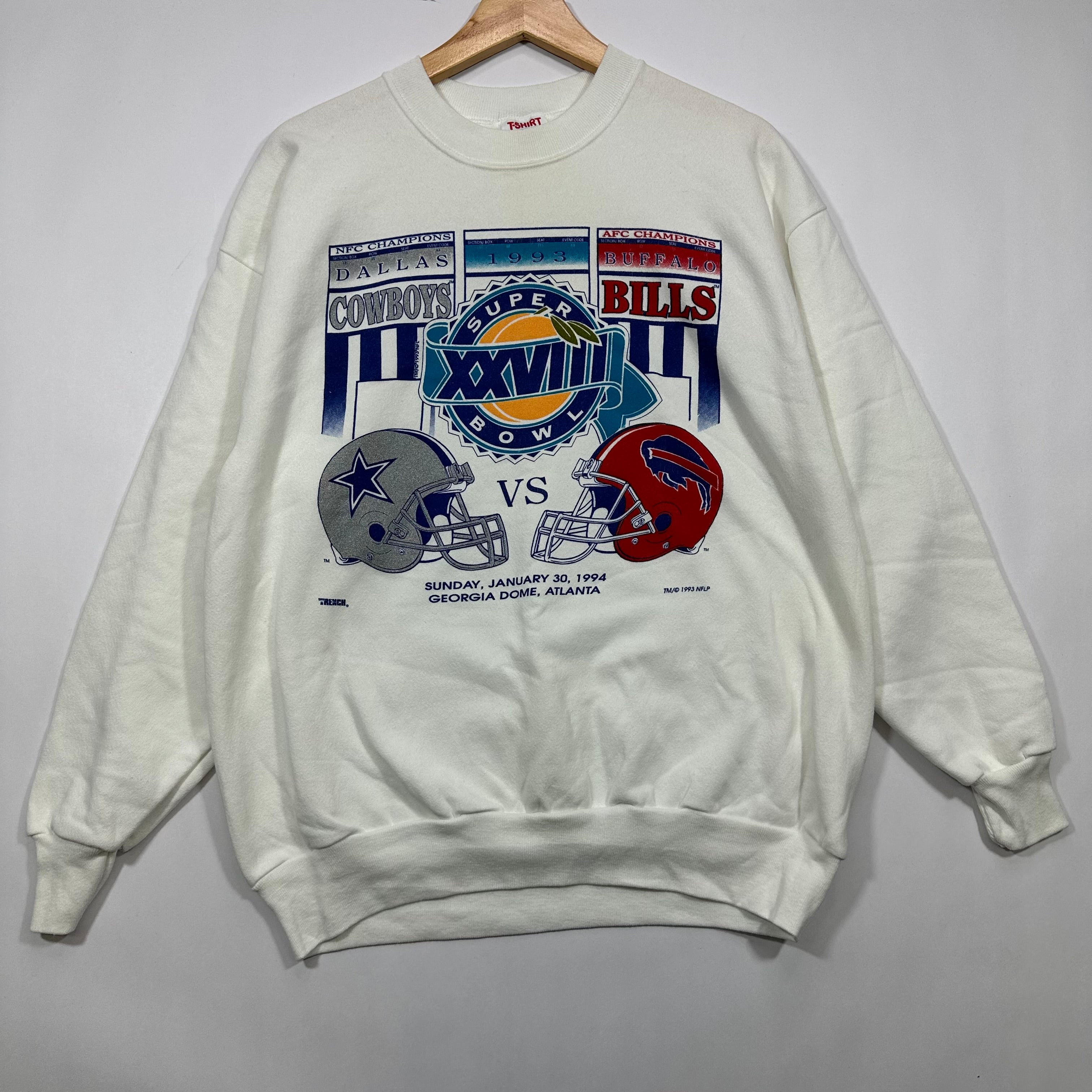 Vintage Buffalo Bills NY Giants 1990 Super Bowl Crewneck Sweatshirt XL