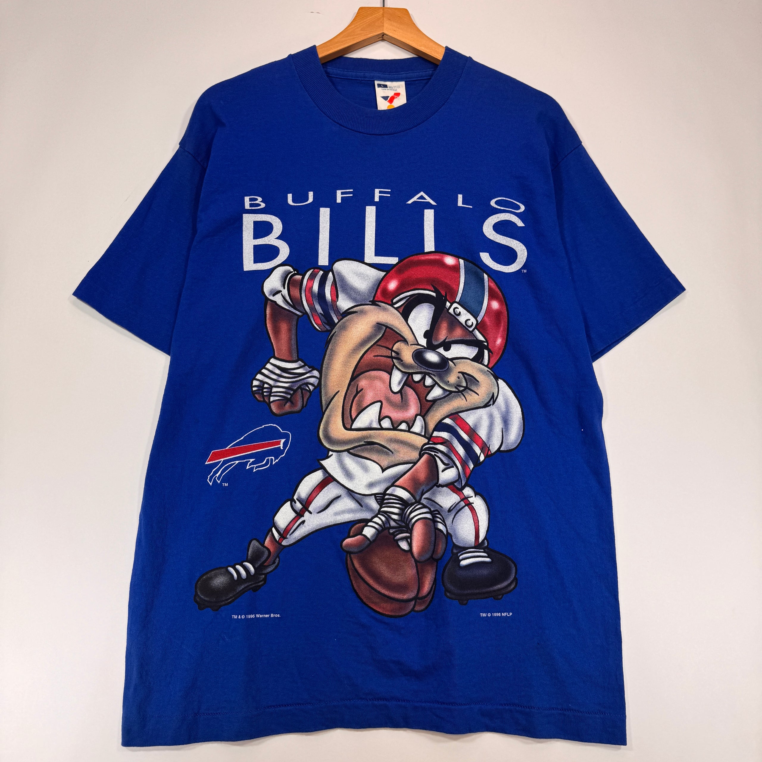 Vintage Buffalo Bills Taz Looney Tunes Cartoon Shirt Large