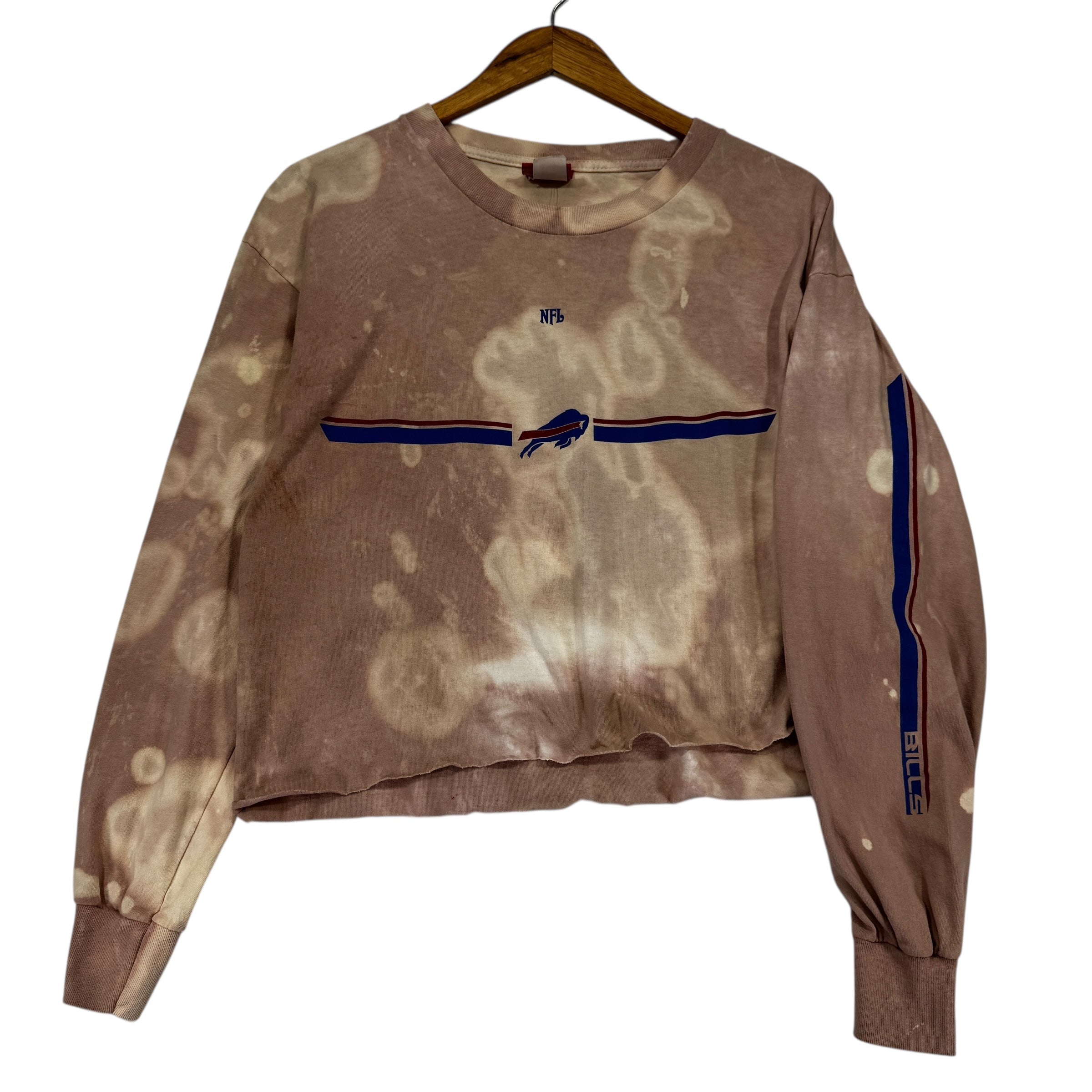 Vintage Buffalo Bills Cropped Long Sleeve Shirt Large