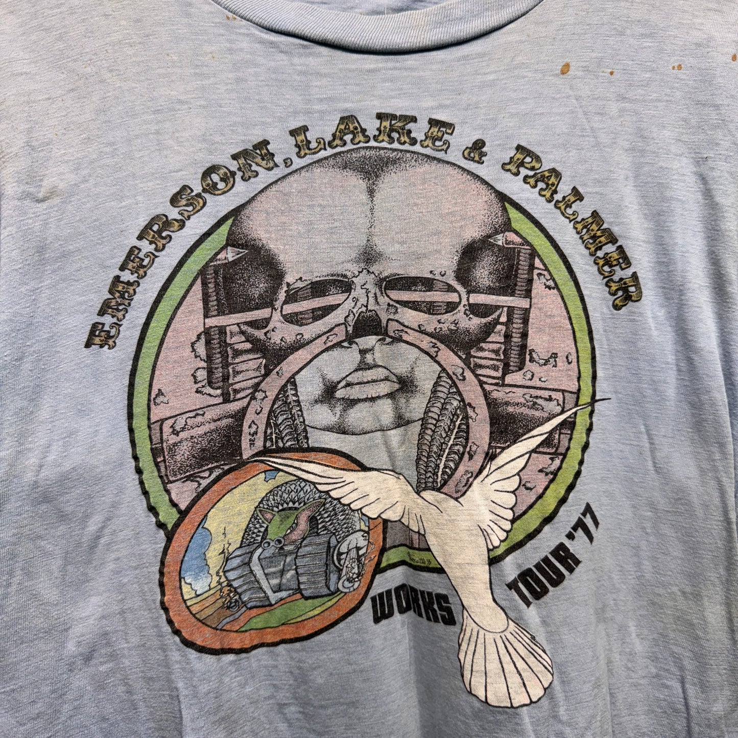 Vintage Emerson Lake & Palmer 1977 World Tour Shirt Small