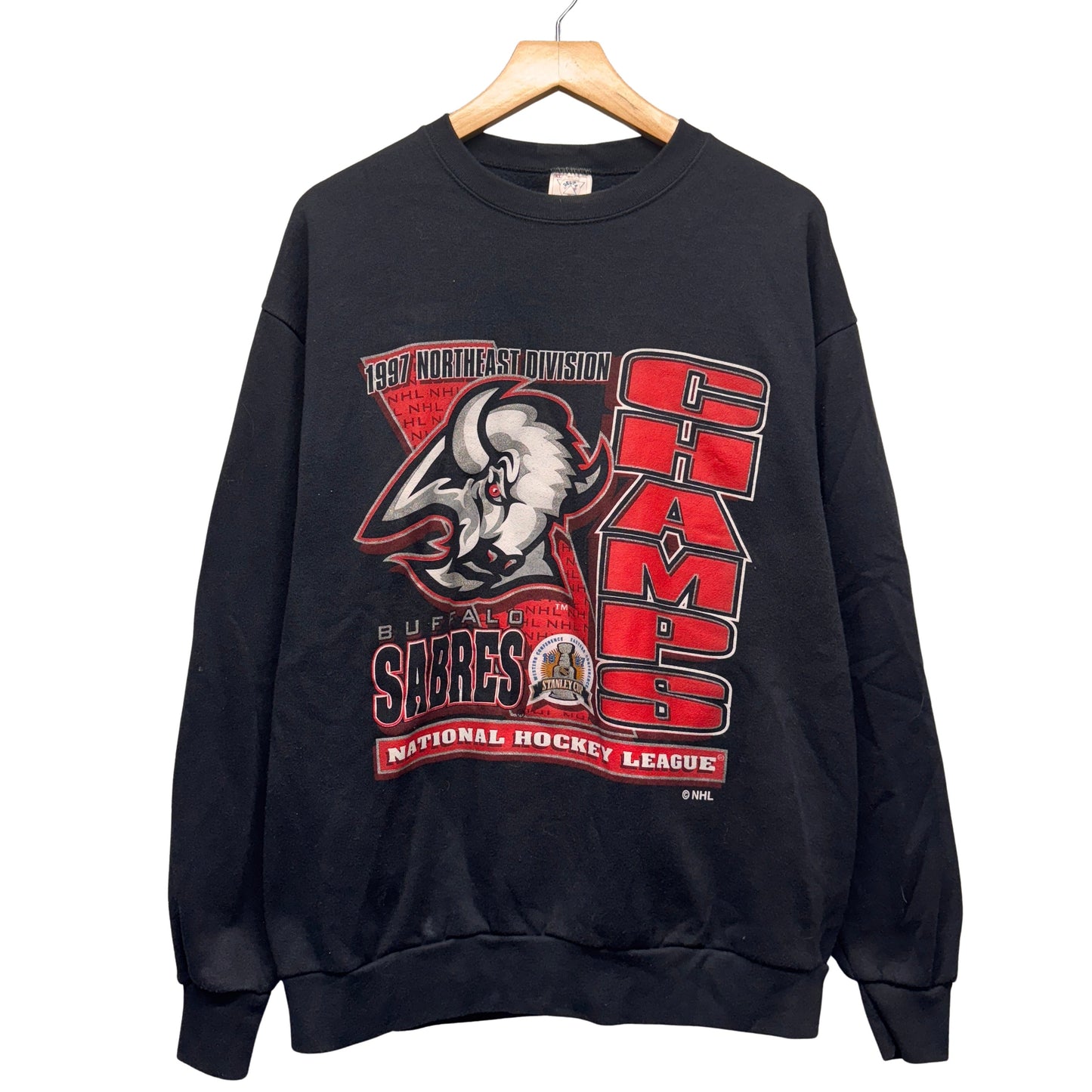 Vintage Buffalo Sabres 1997 Northeast Division Champions Crewneck Sweatshirt XL