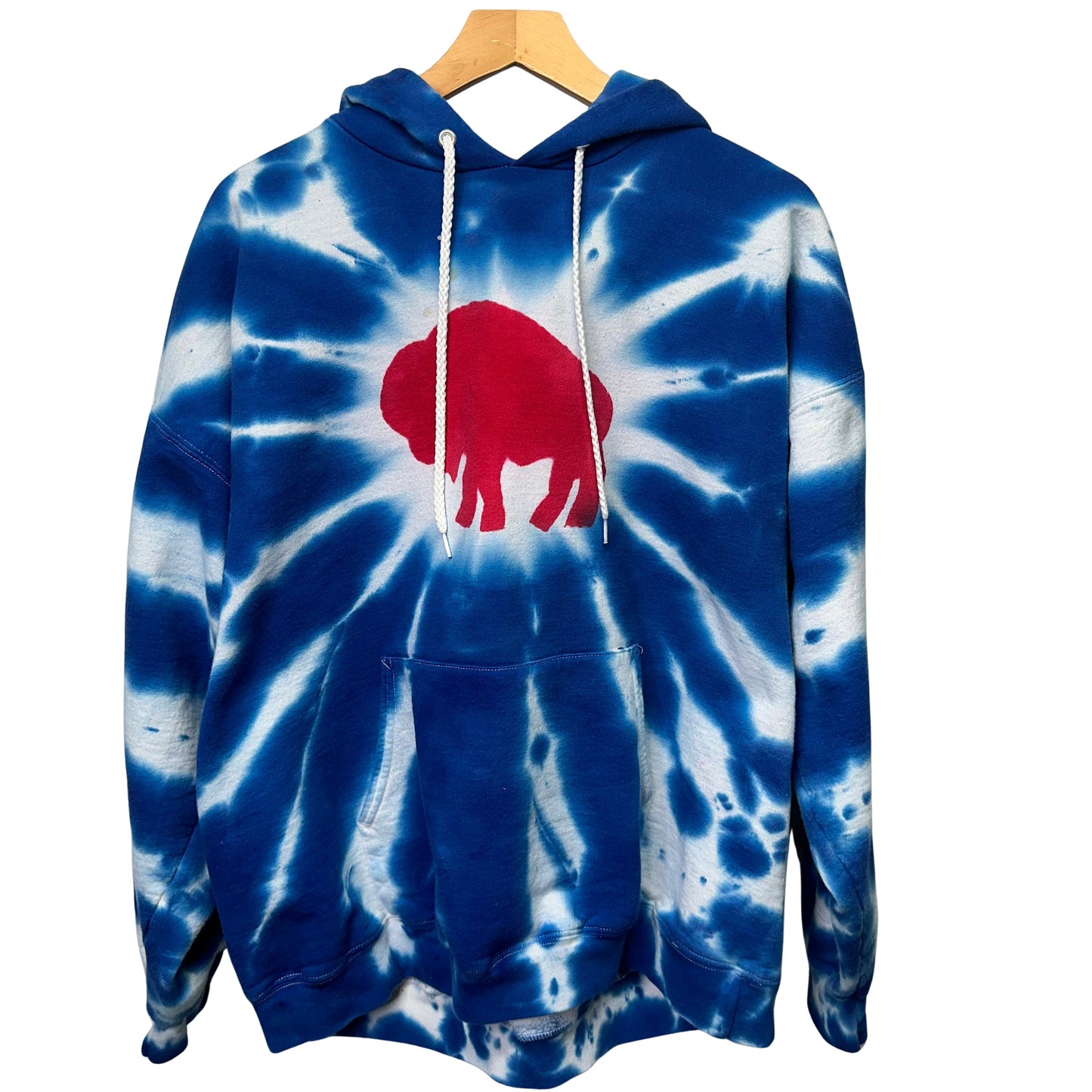 Vintage Buffalo Bills Tie Dye Hoodie Sweatshirt XL