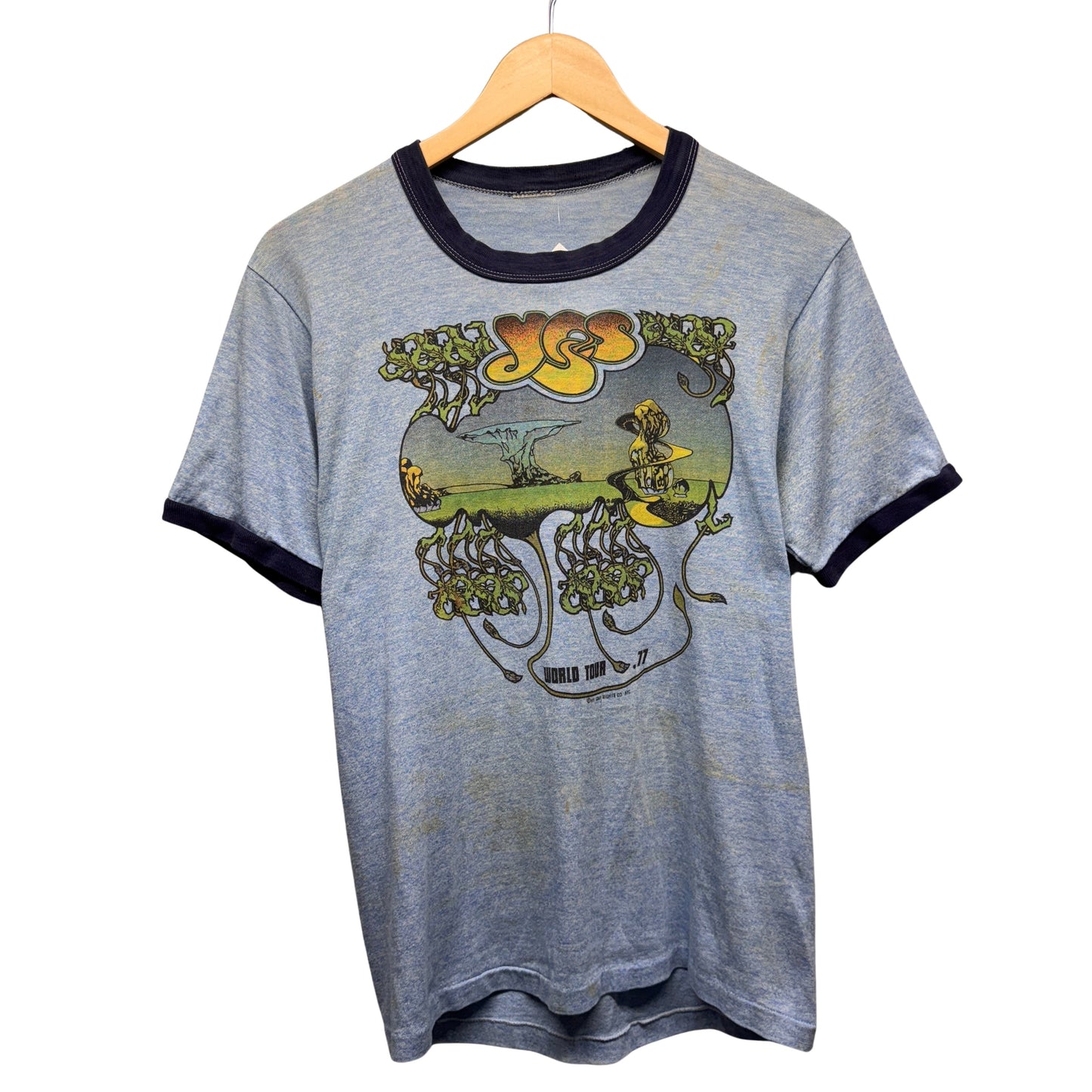Vintage Yes 1977 Tour Ringer Shirt Medium