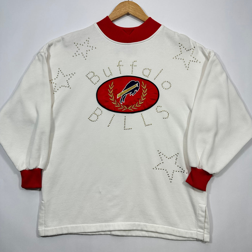 Vintage Buffalo Bills Cliff Engle Star Bedazzled Crewneck Sweatshirt Large