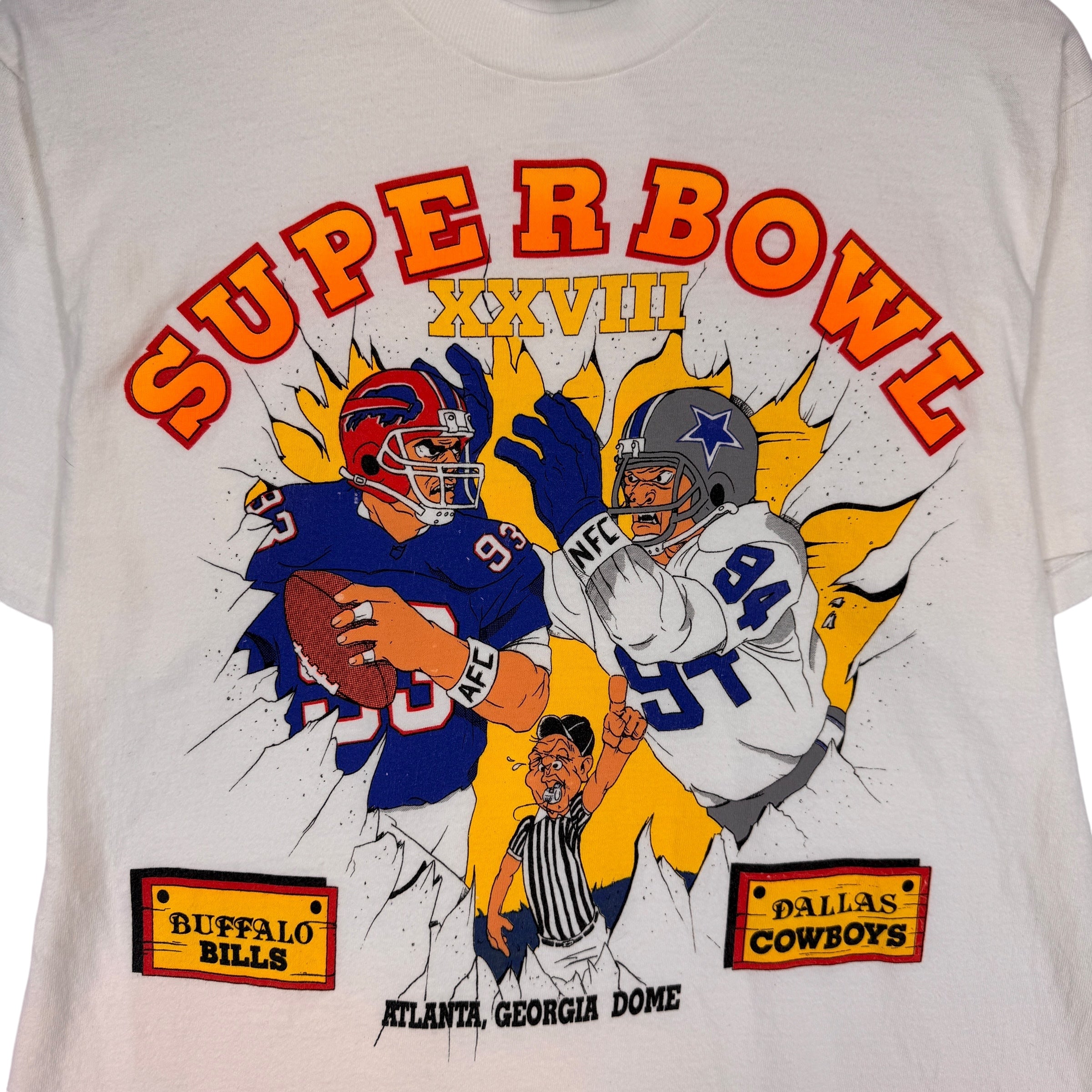 Vintage Buffalo Bills 1994 Super Bowl Cartoon Shirt Large