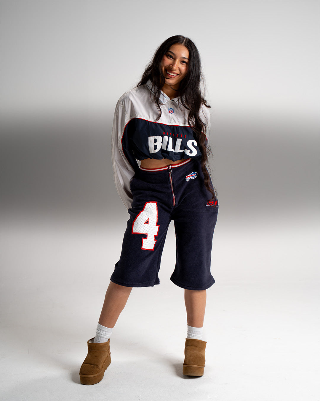 KP MADE ME Buffalo Bills Upcycled Custom Reworked Drop Shorts Women’s Small