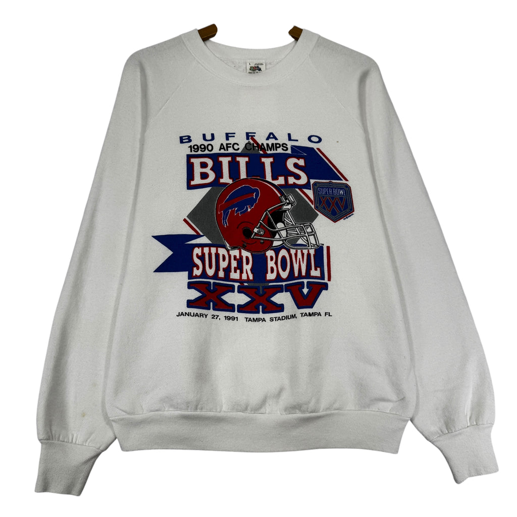 Vintage Buffalo Bills 1990 AFC Champions Crewneck Sweatshirt Medium