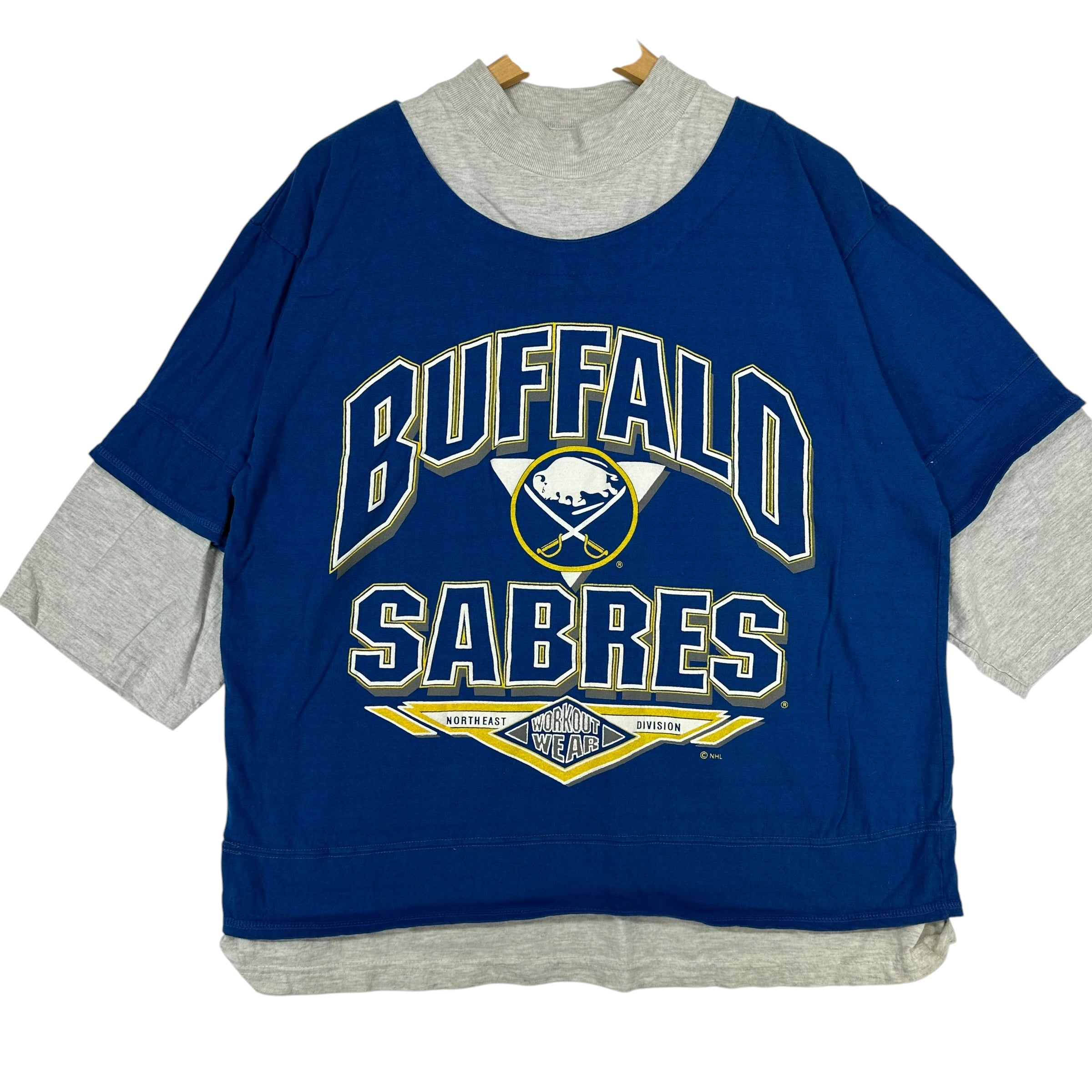 Vintage Buffalo Sabres Mock Neck Workout Shirt Medium