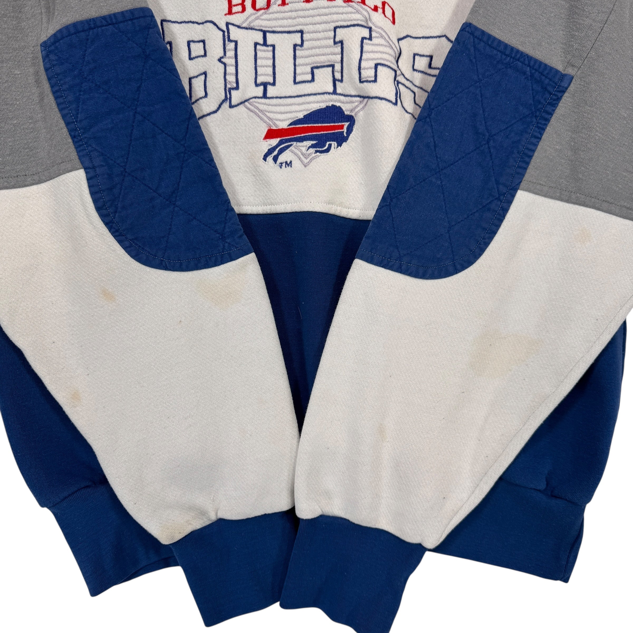 Vintage Buffalo Bills Color Block Crewneck Sweatshirt Medium