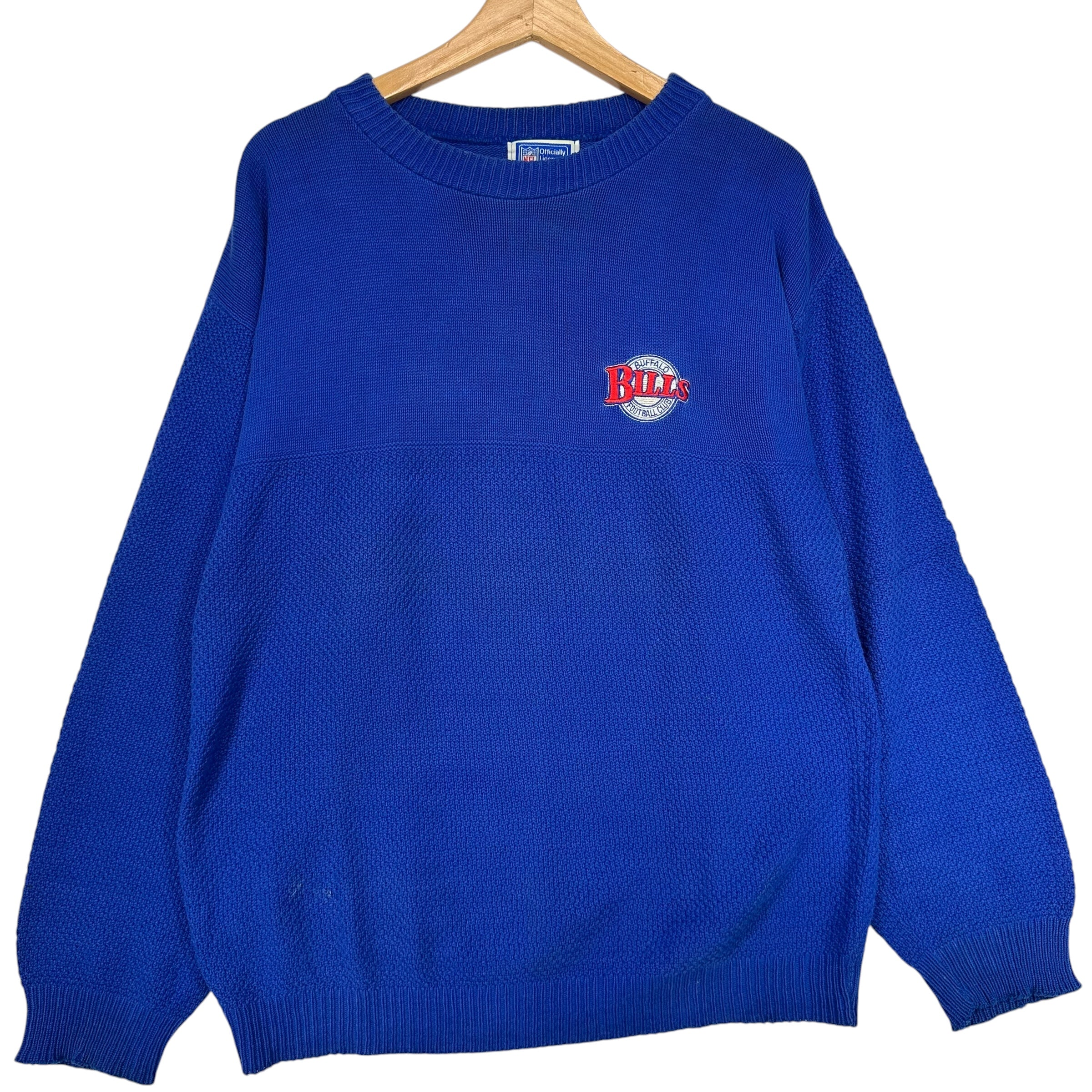 Vintage Buffalo Bills Knit Sweater Sweatshirt Large