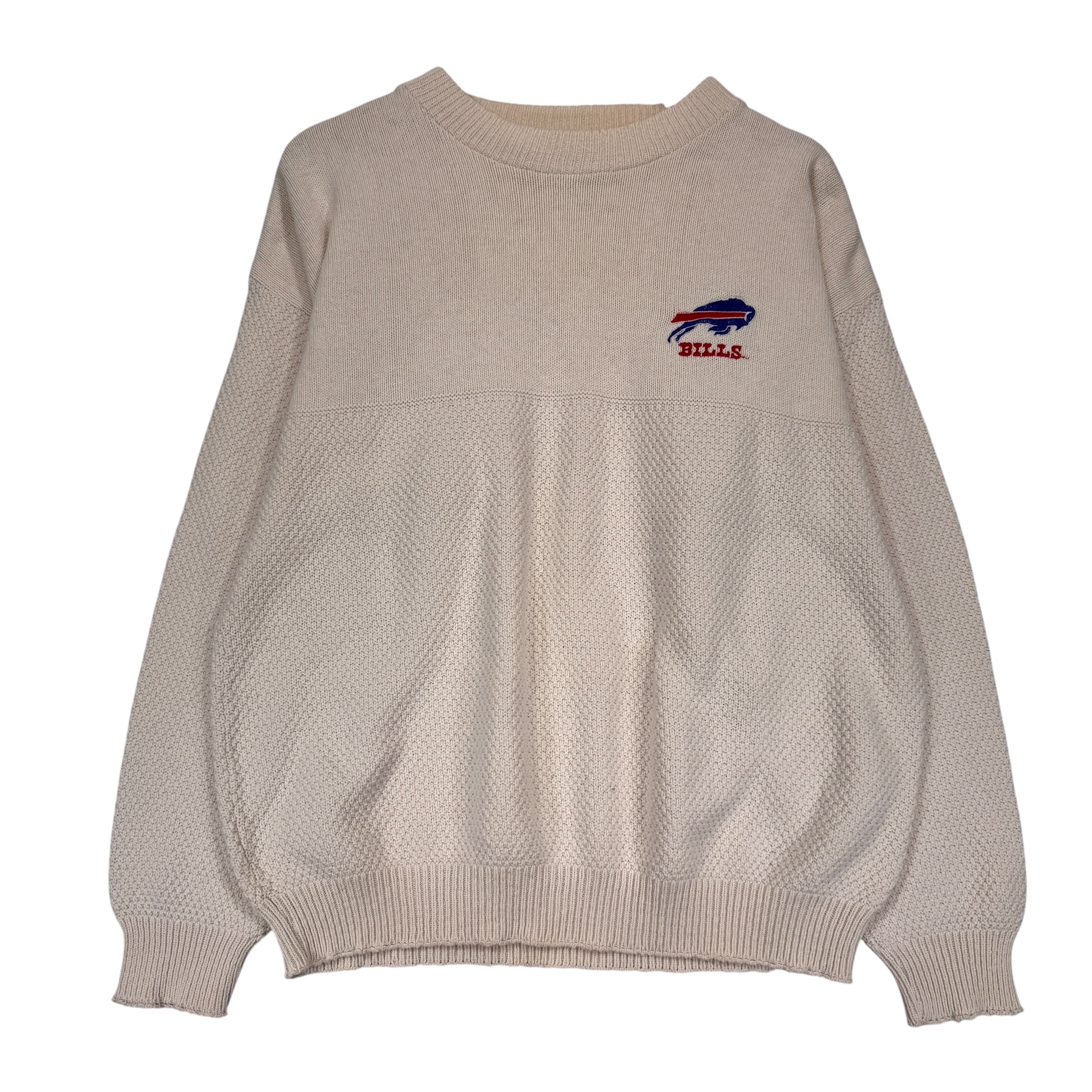 Vintage Buffalo Bills Cable Knit Sweatshirt Medium