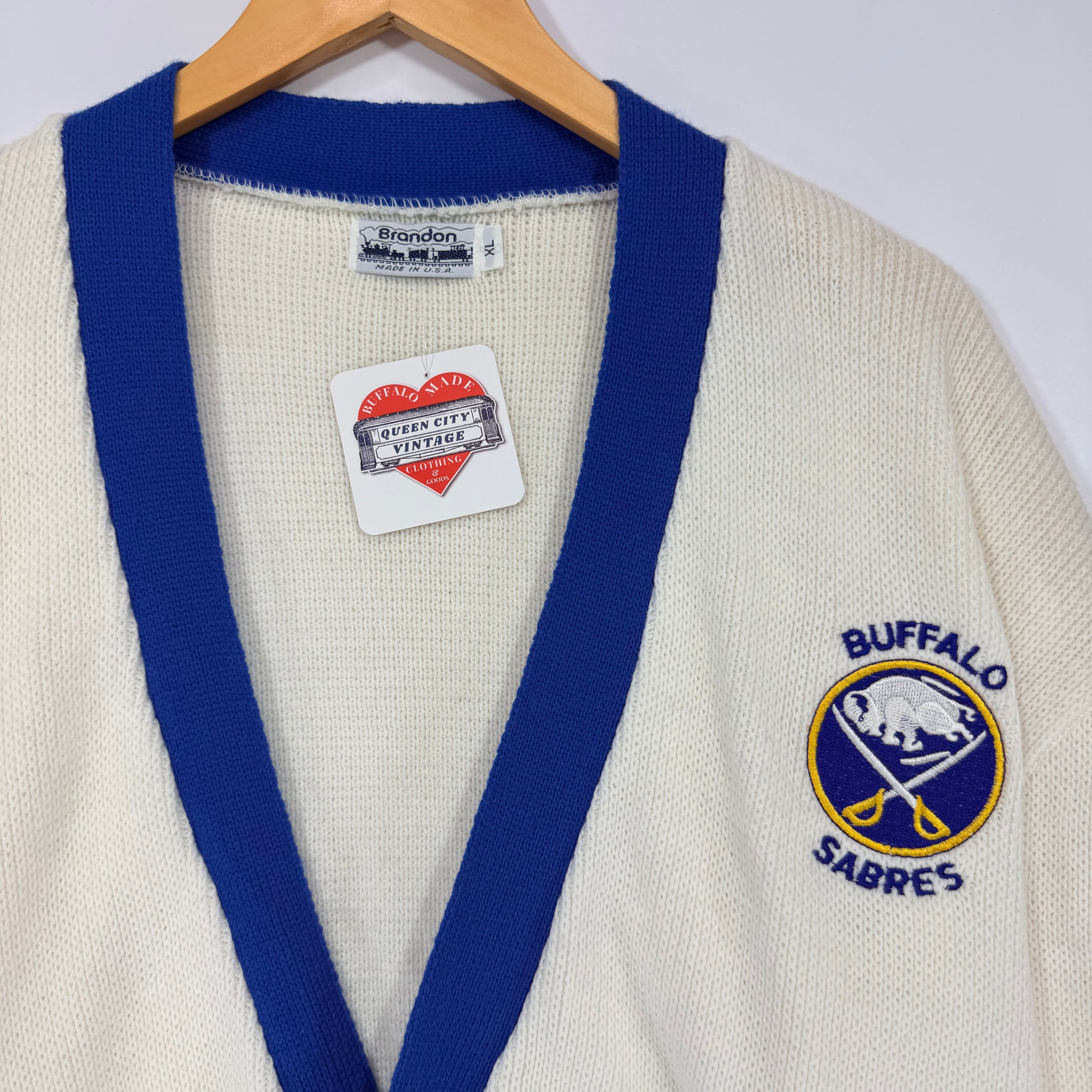 Vintage Buffalo Sabres 1980s Cardigan Sweater Sweatshirt XL