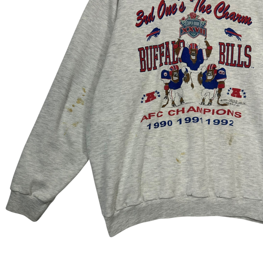 Vintage Buffalo Bills Thrashed 1992 AFC Champs Crewneck Sweatshirt XL