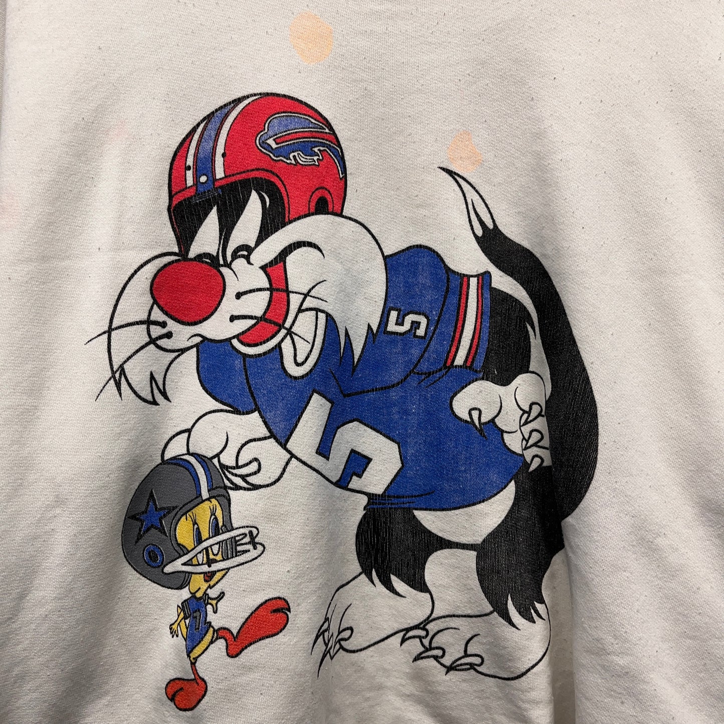 Vintage Buffalo Bills Looney Tunes Sylvester Tweety Sweatshirt Medium