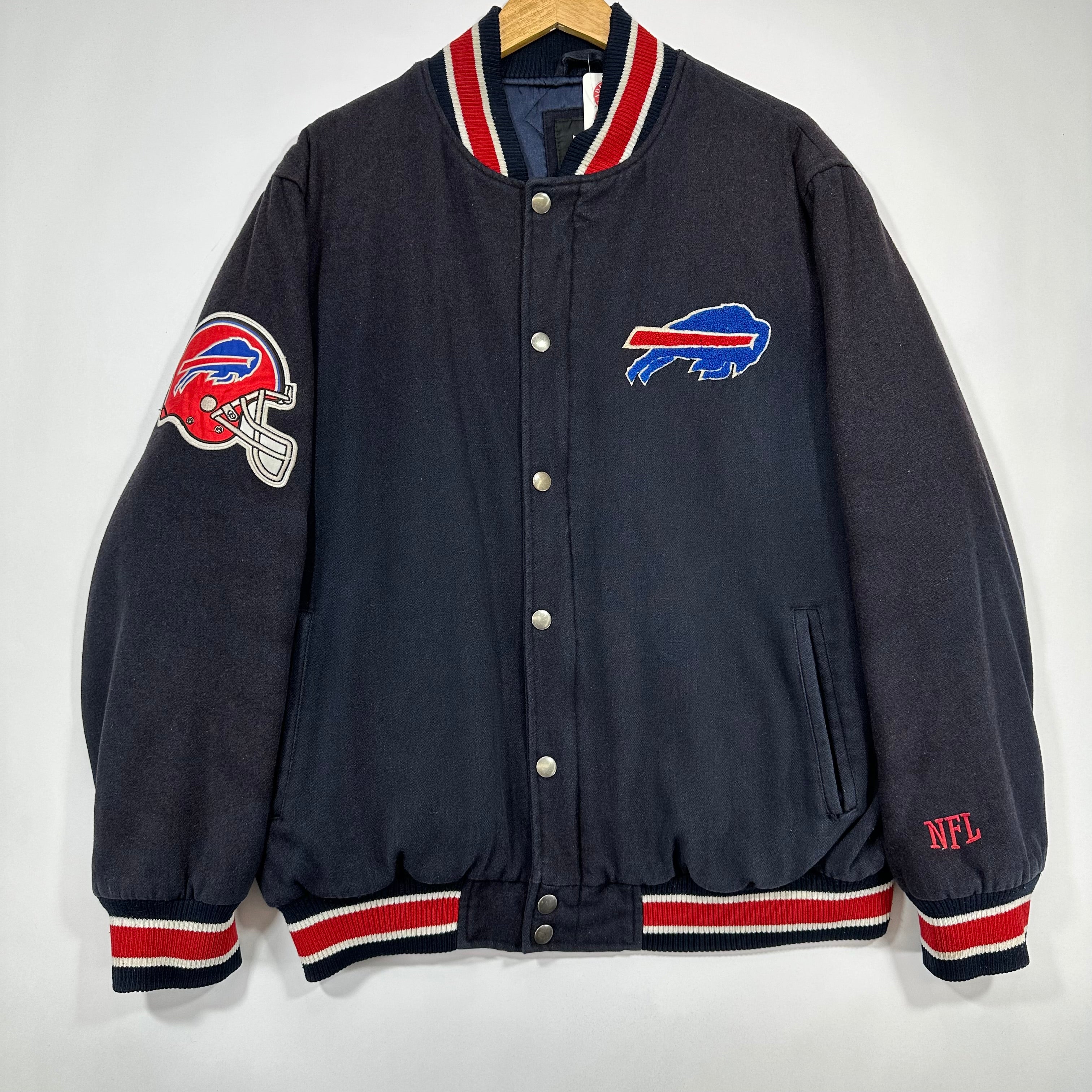 Vintage Buffalo Bills Wool Bomber Jacket Large