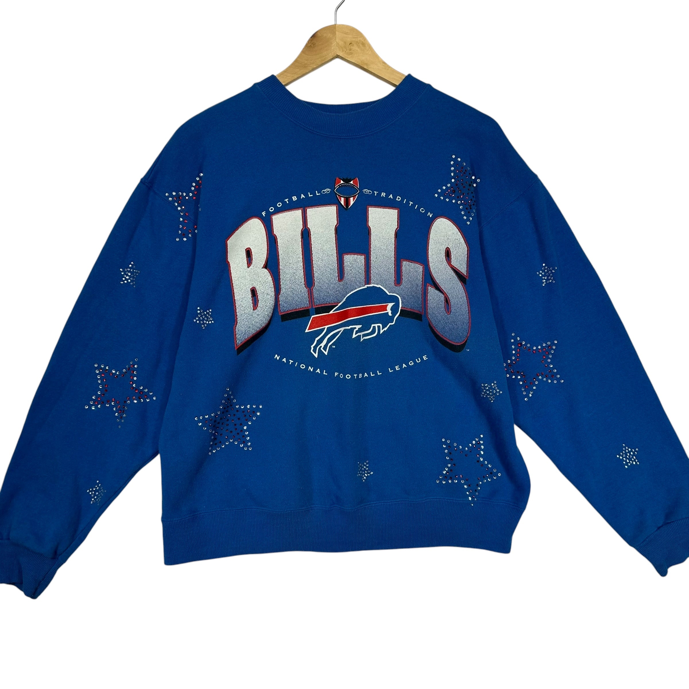 Vintage Buffalo Bills Jeweled Crewneck Sweatshirt Large