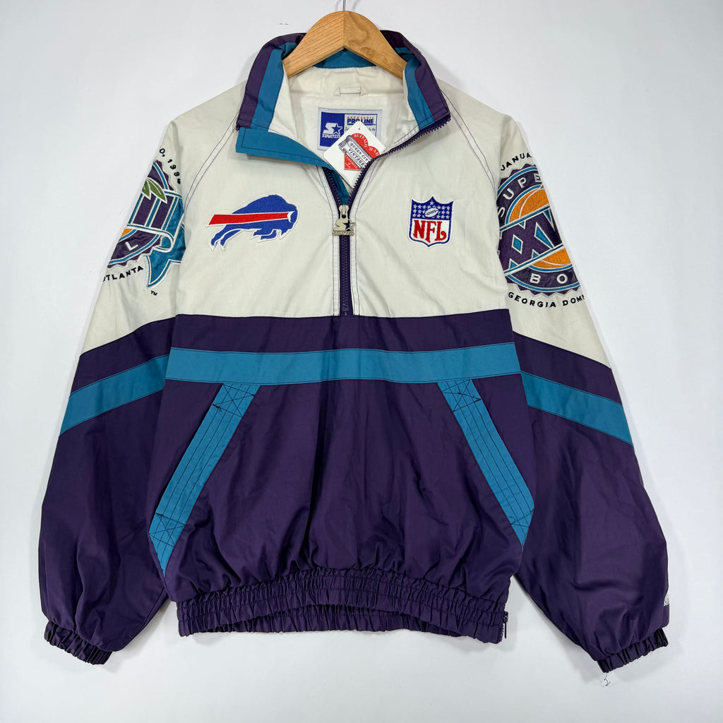 Vintage Buffalo Bills Starter Pullover Windbreaker Jacket Small