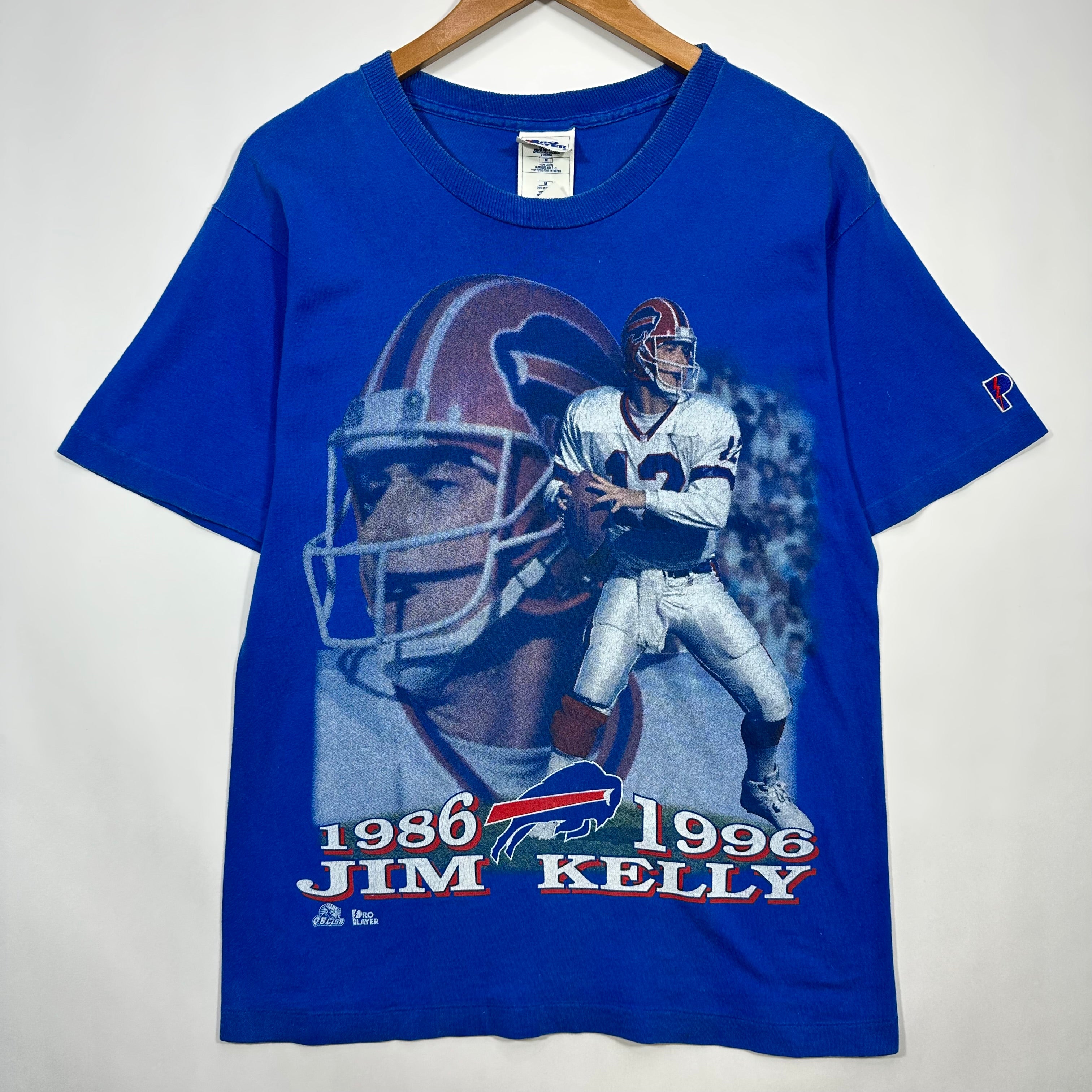 Vintage Buffalo Bills Jim Kelly Double Sided Retirement Shirt Medium