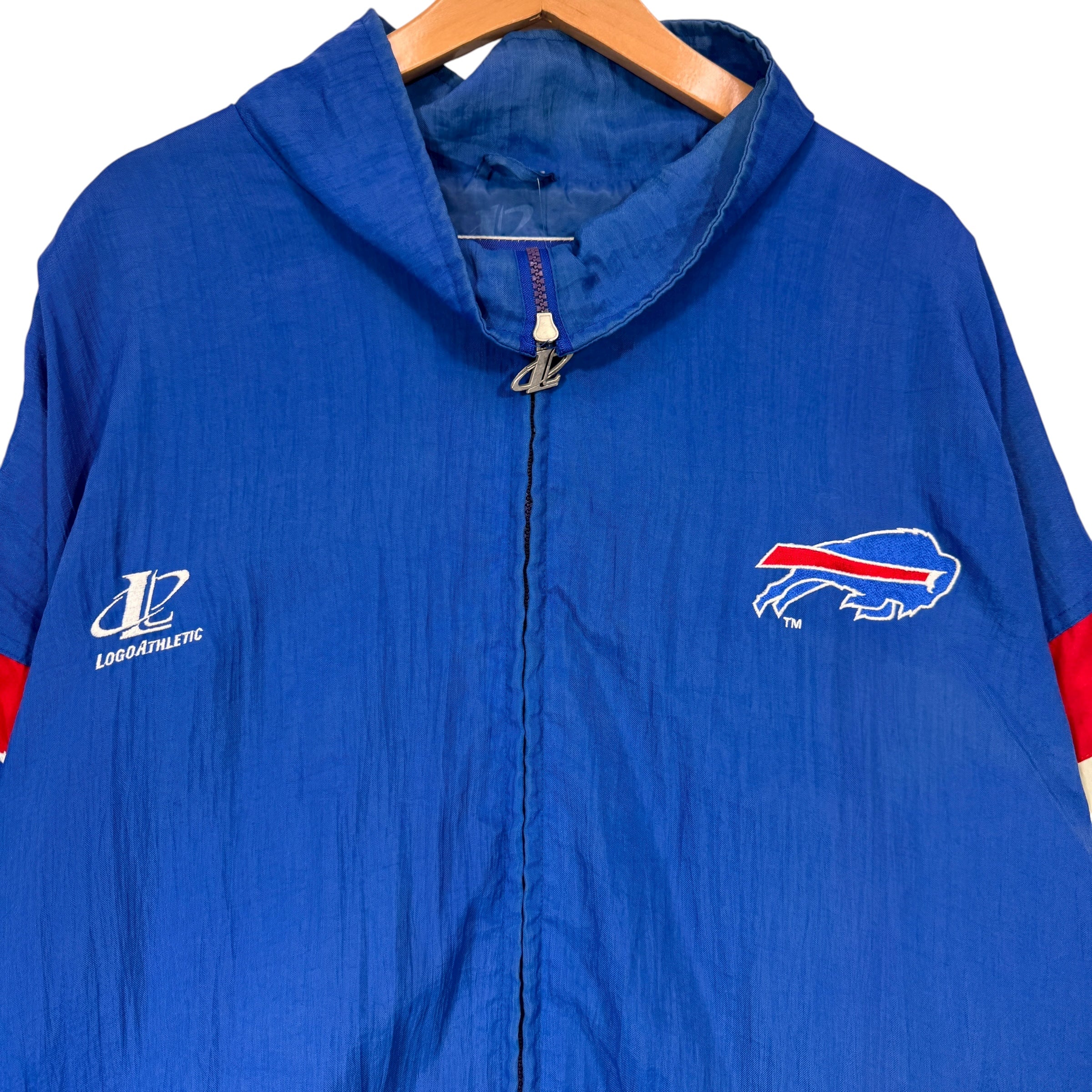 Vintage Buffalo Bills Logo Athletic Zip Up Windbreaker Jacket XXXL