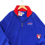 Vintage Buffalo Bills 1/4 Zip Fleece Sweatshirt XL