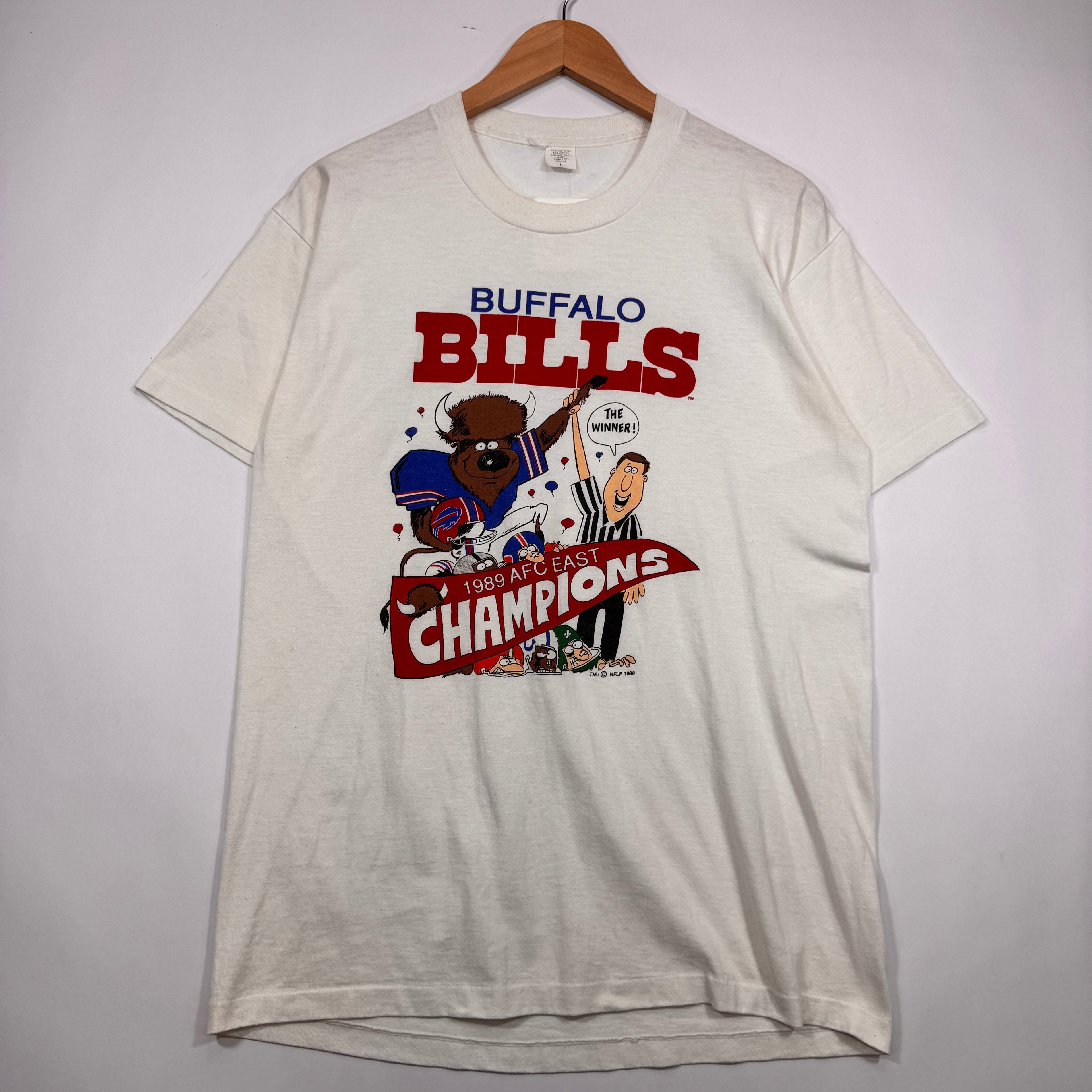 Vintage Buffalo Bills 1989 AFC East Champions Cartoon Shirt Large